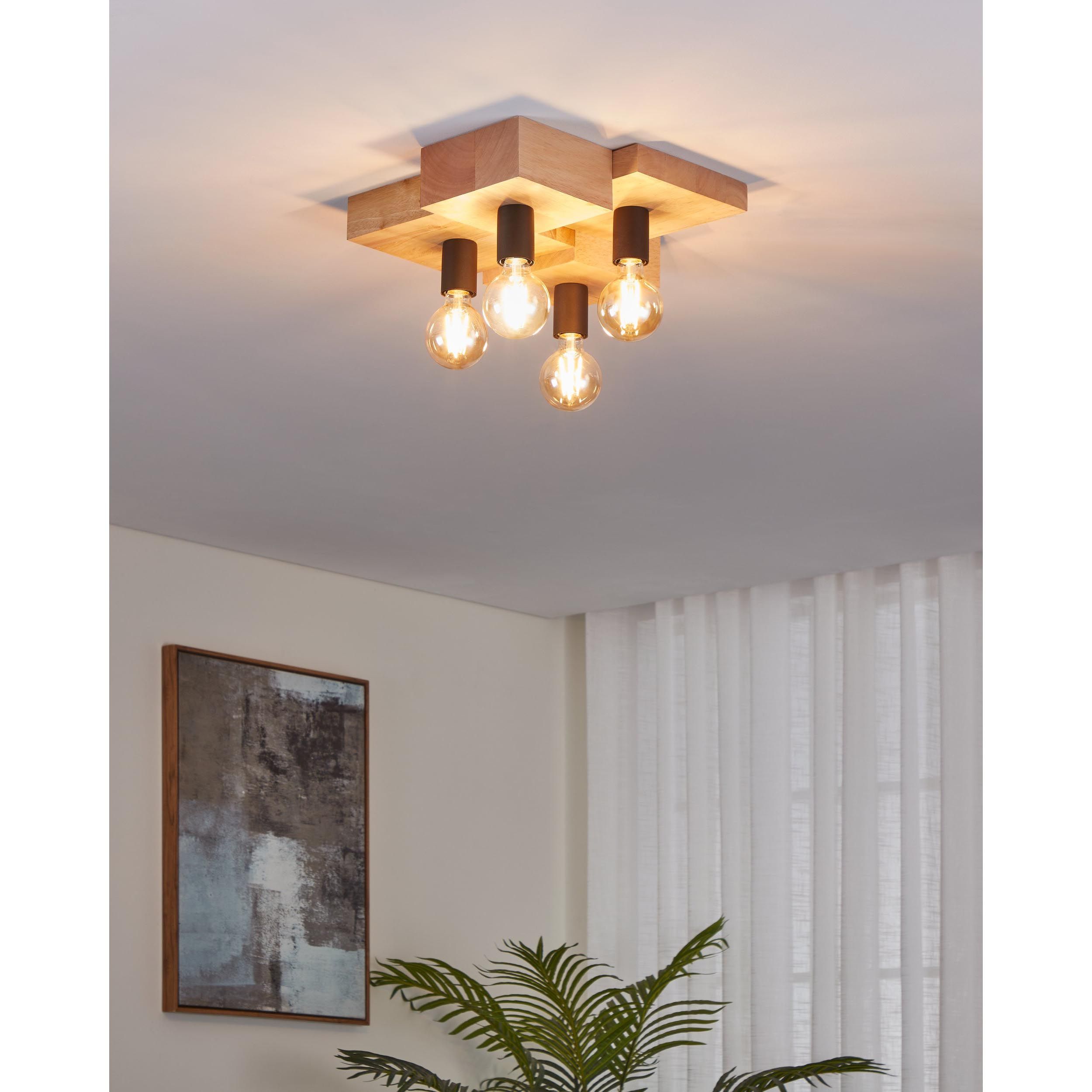 Plafonnier HALKIN bois Ø40cm