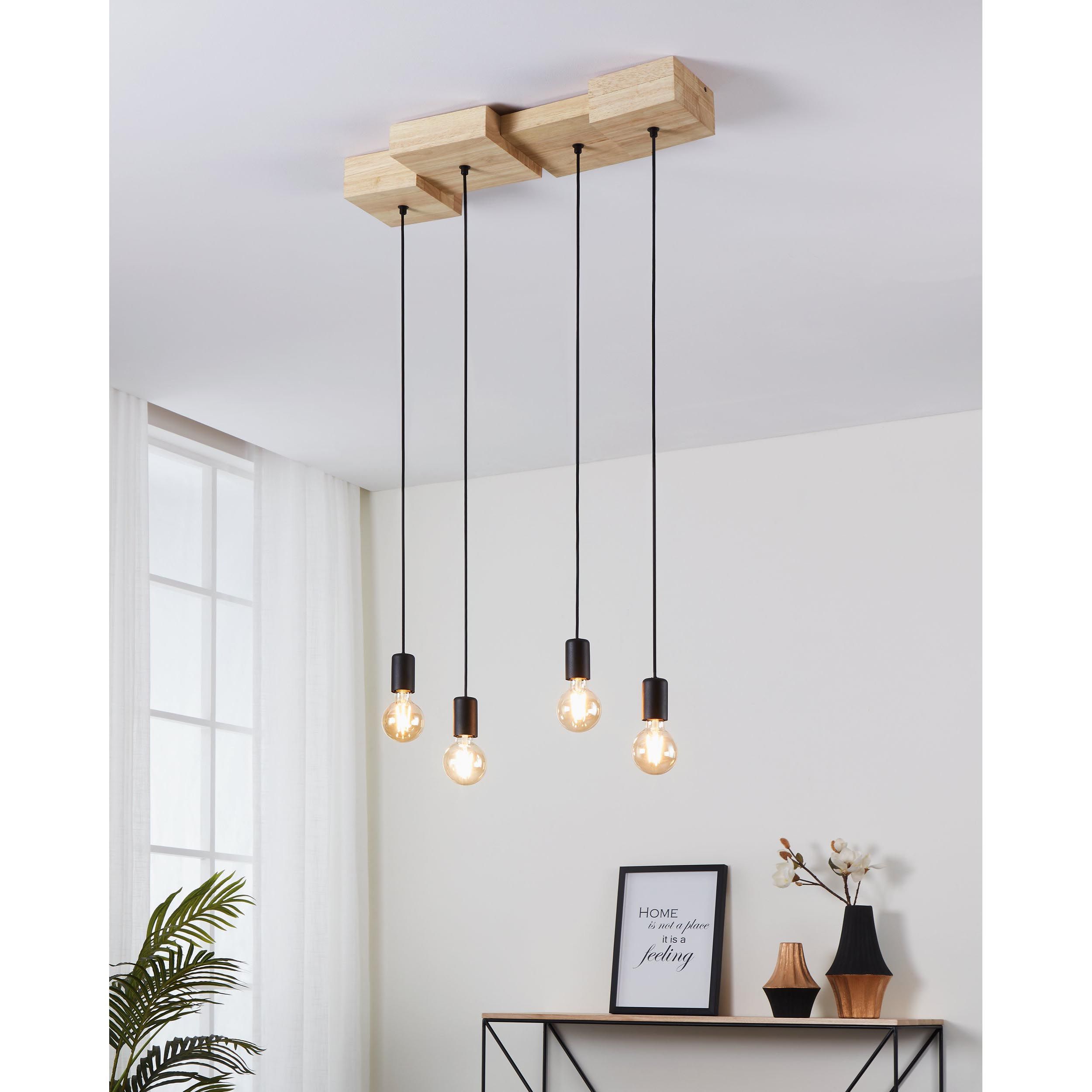 Suspension HALKIN bois naturel L72cm