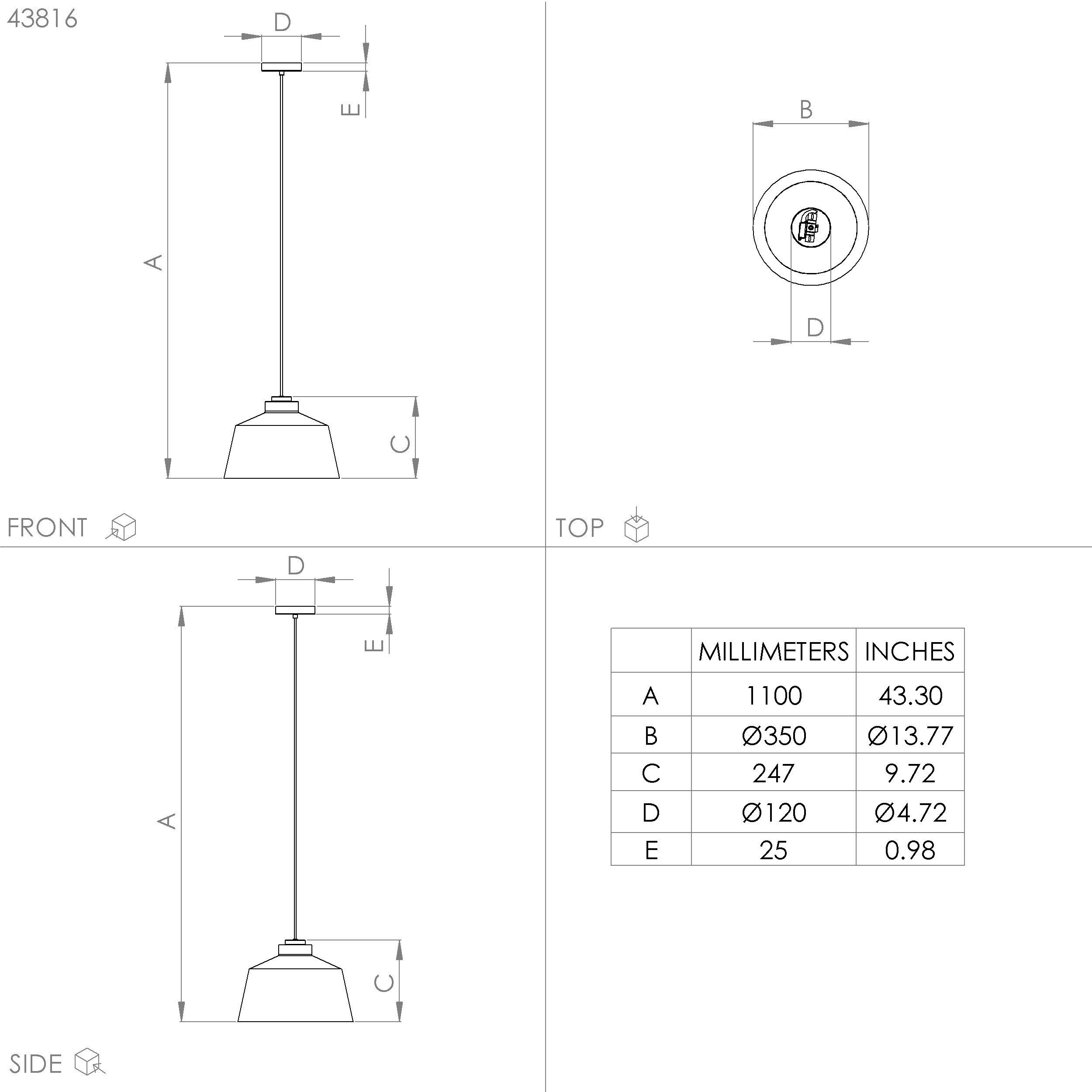 Suspension métal doré SOUTHERY E27 1X40W