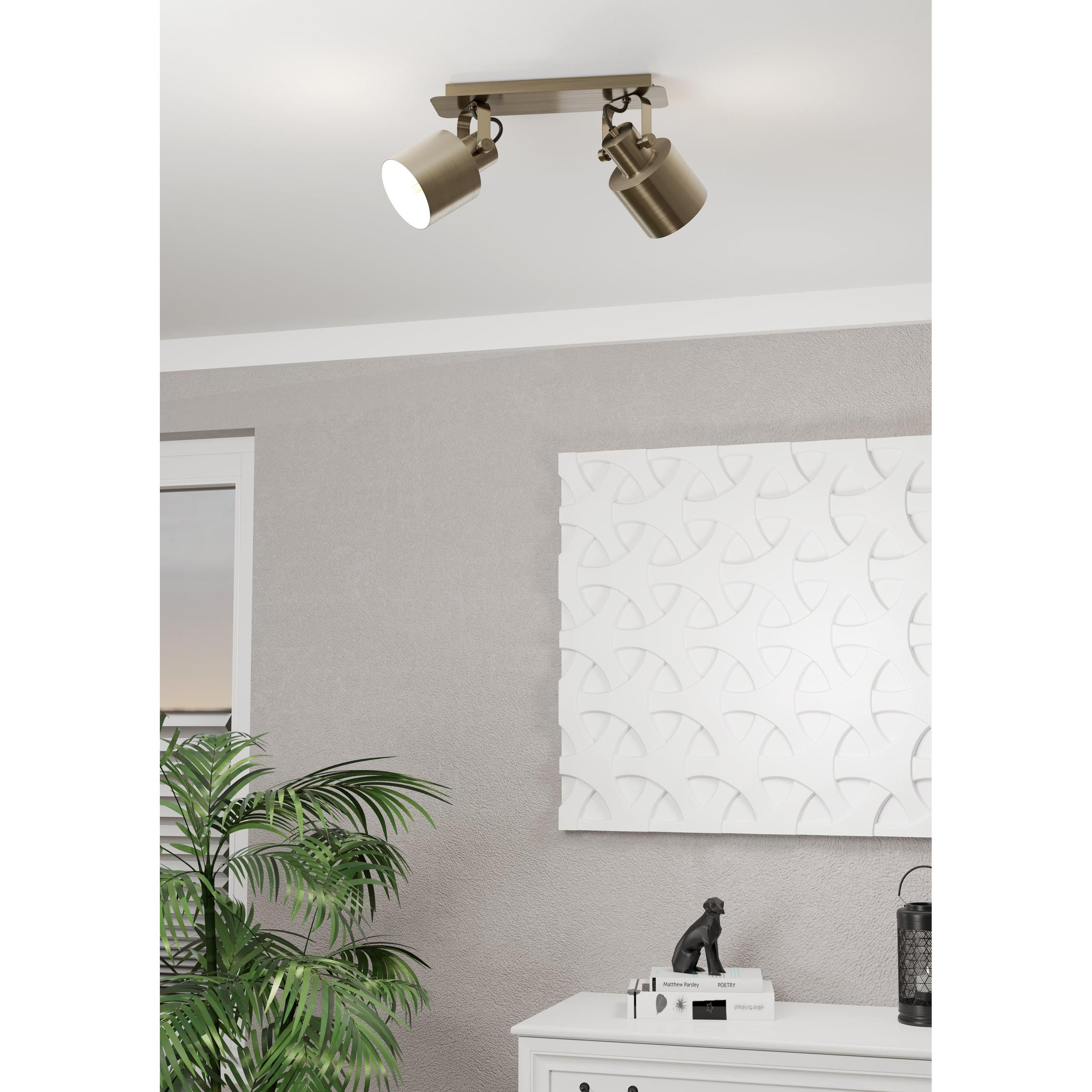 Spot de plafond réglette/plaf métal doré SOUTHERY E27 2X40W