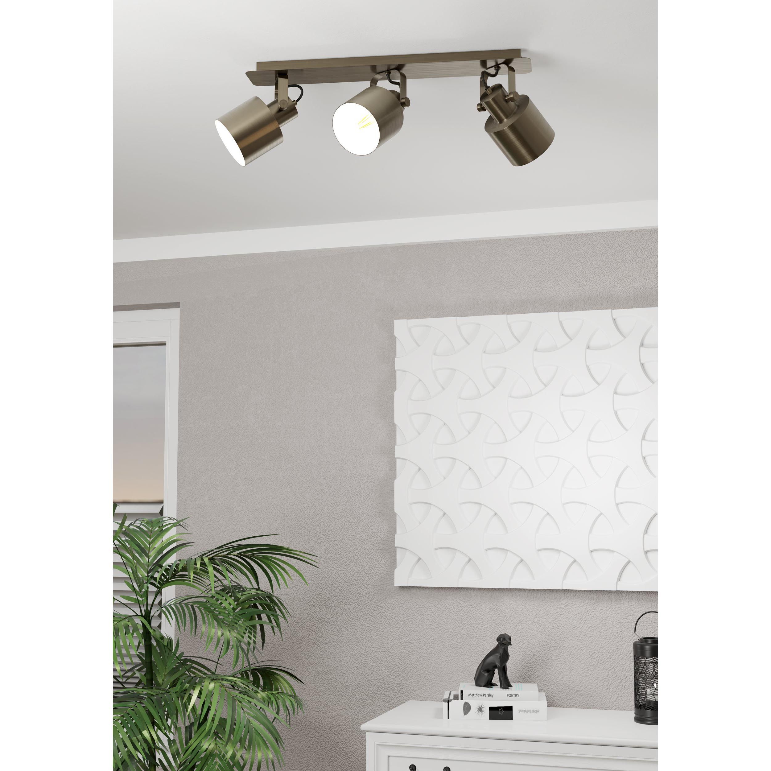 Spot de plafond réglette/plaf métal doré SOUTHERY E27 3X40W