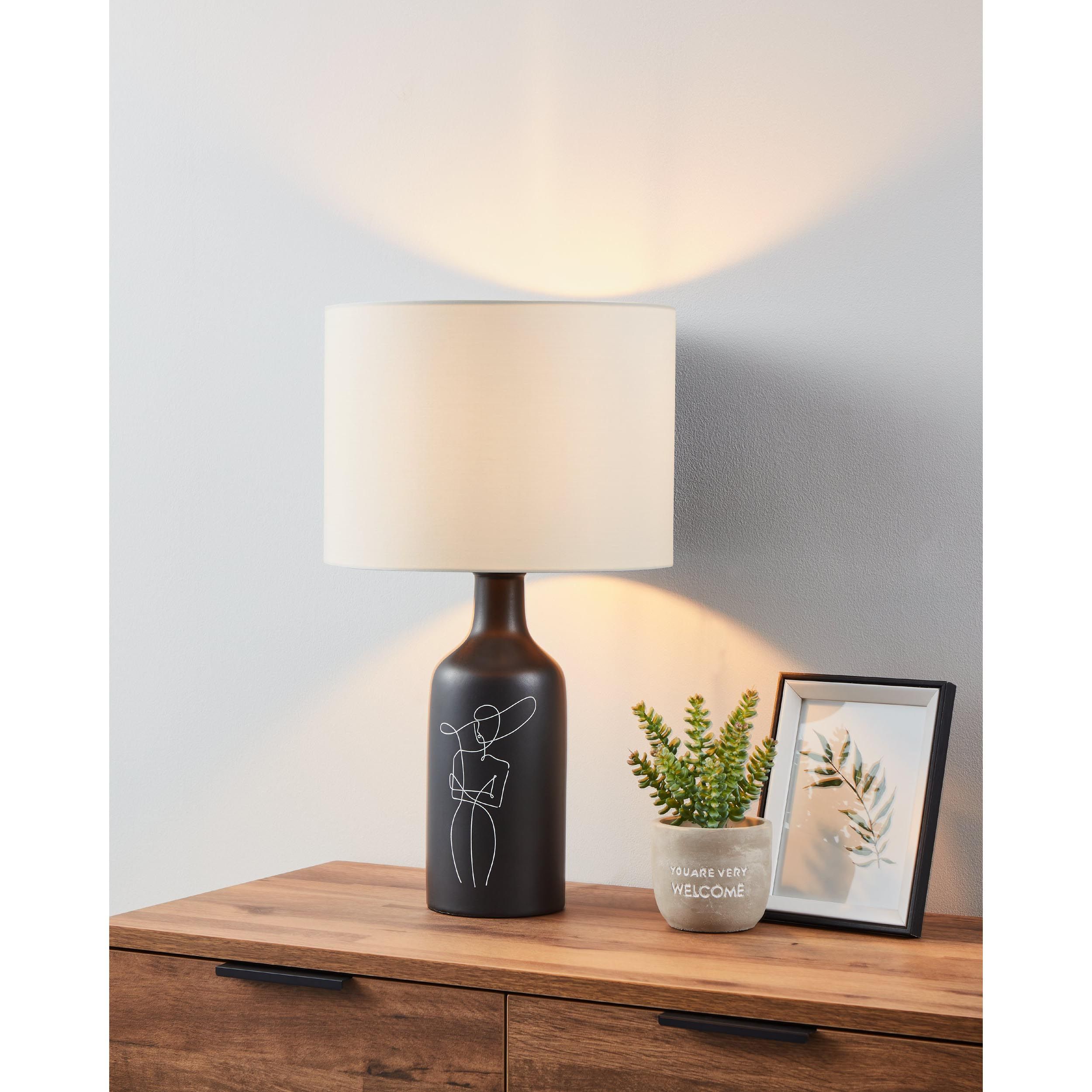 Lampe de table VINOZA noir/blanc H53,5cm