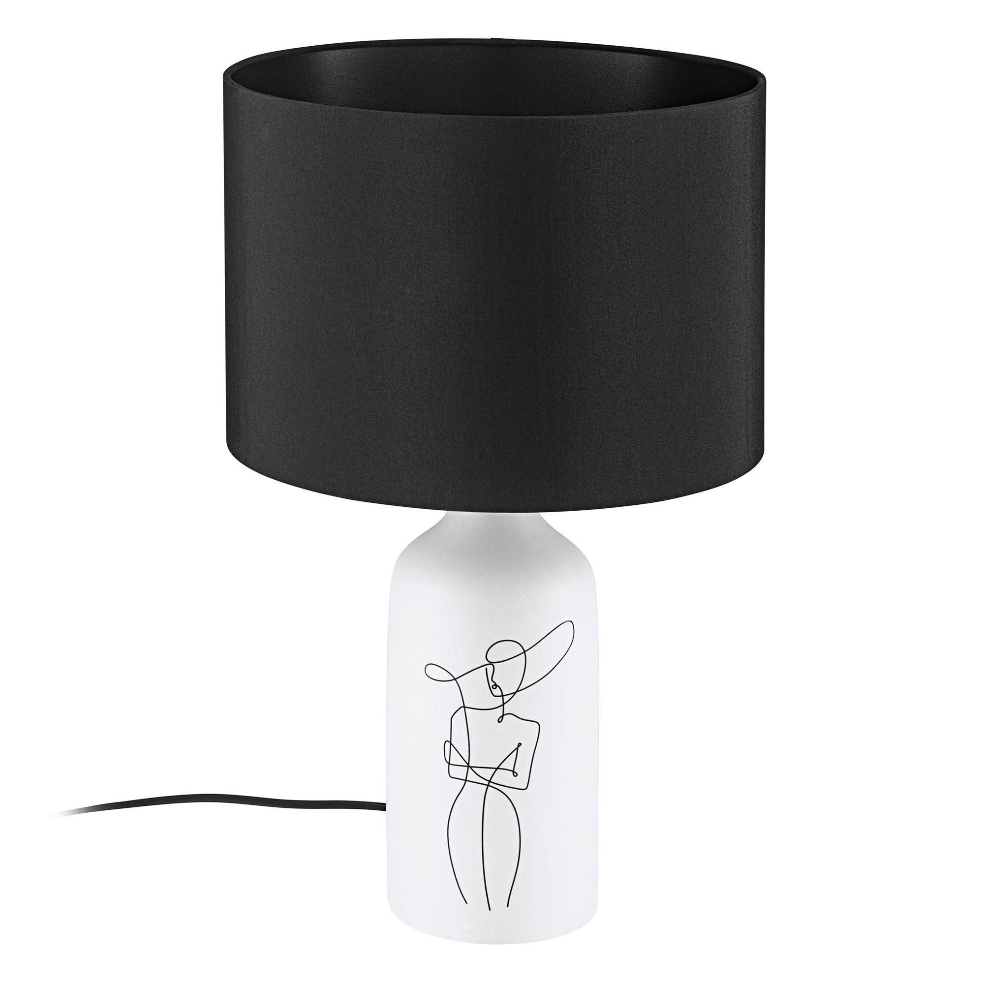 Lampe de table VINOZA blanc/noir H53,5cm