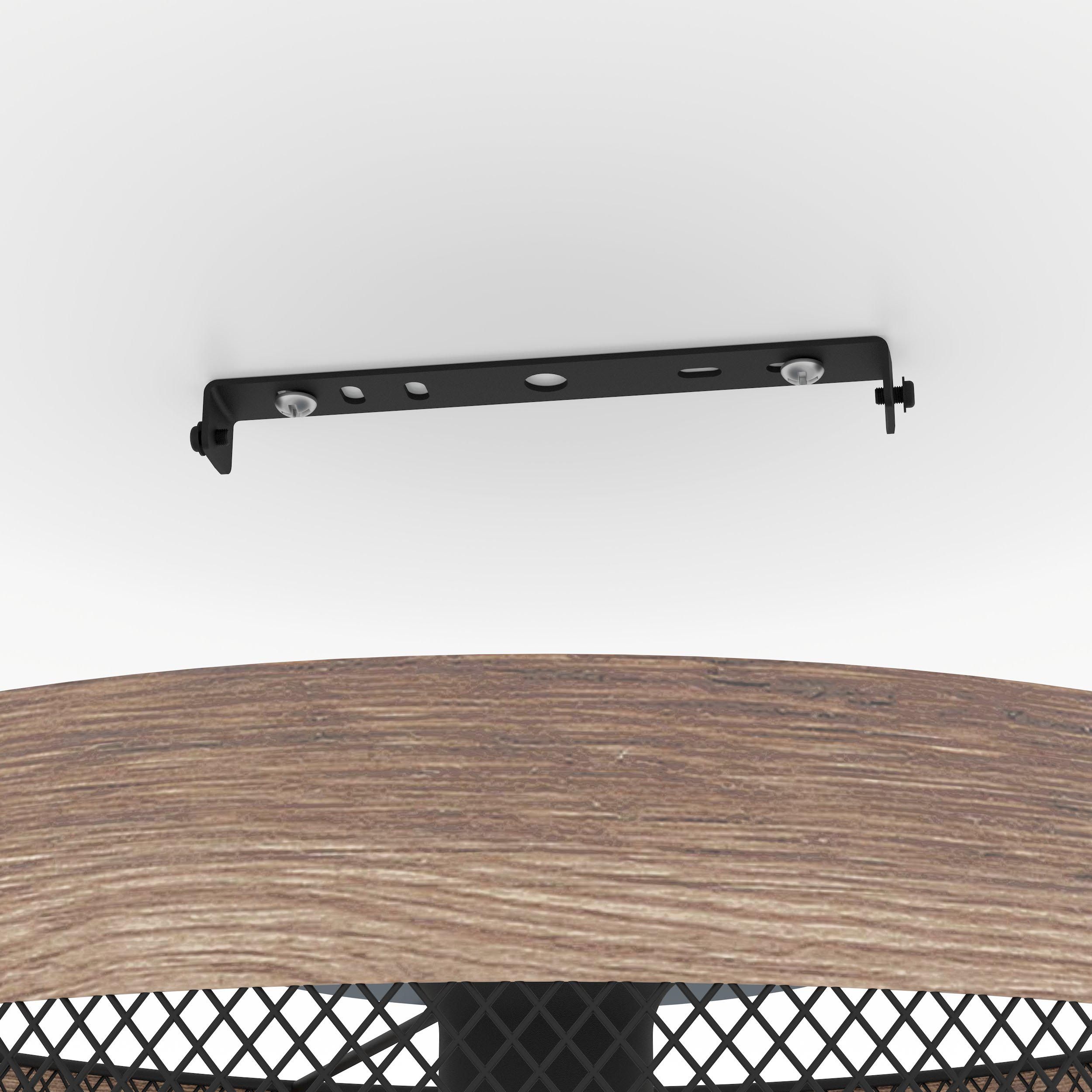 Plafonnier KILNSDALE noir/bois Ø38cm