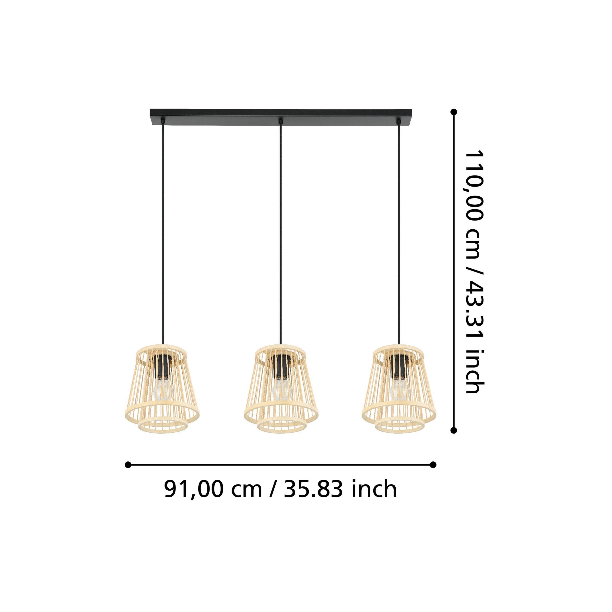 Suspension HYKEHAM bambou/naturel L91cm