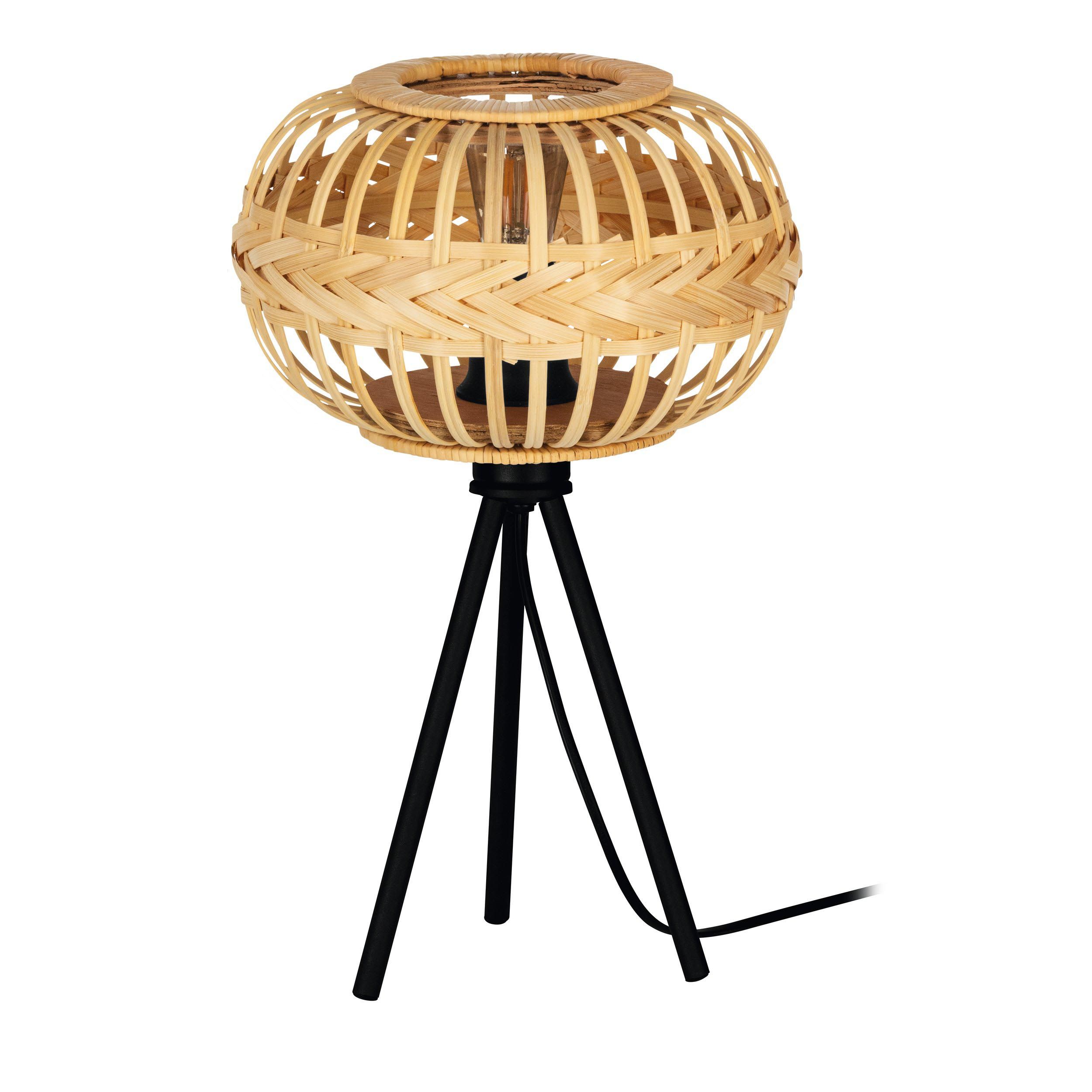 Lampe de table AMSFIELD bois/noir H41cm