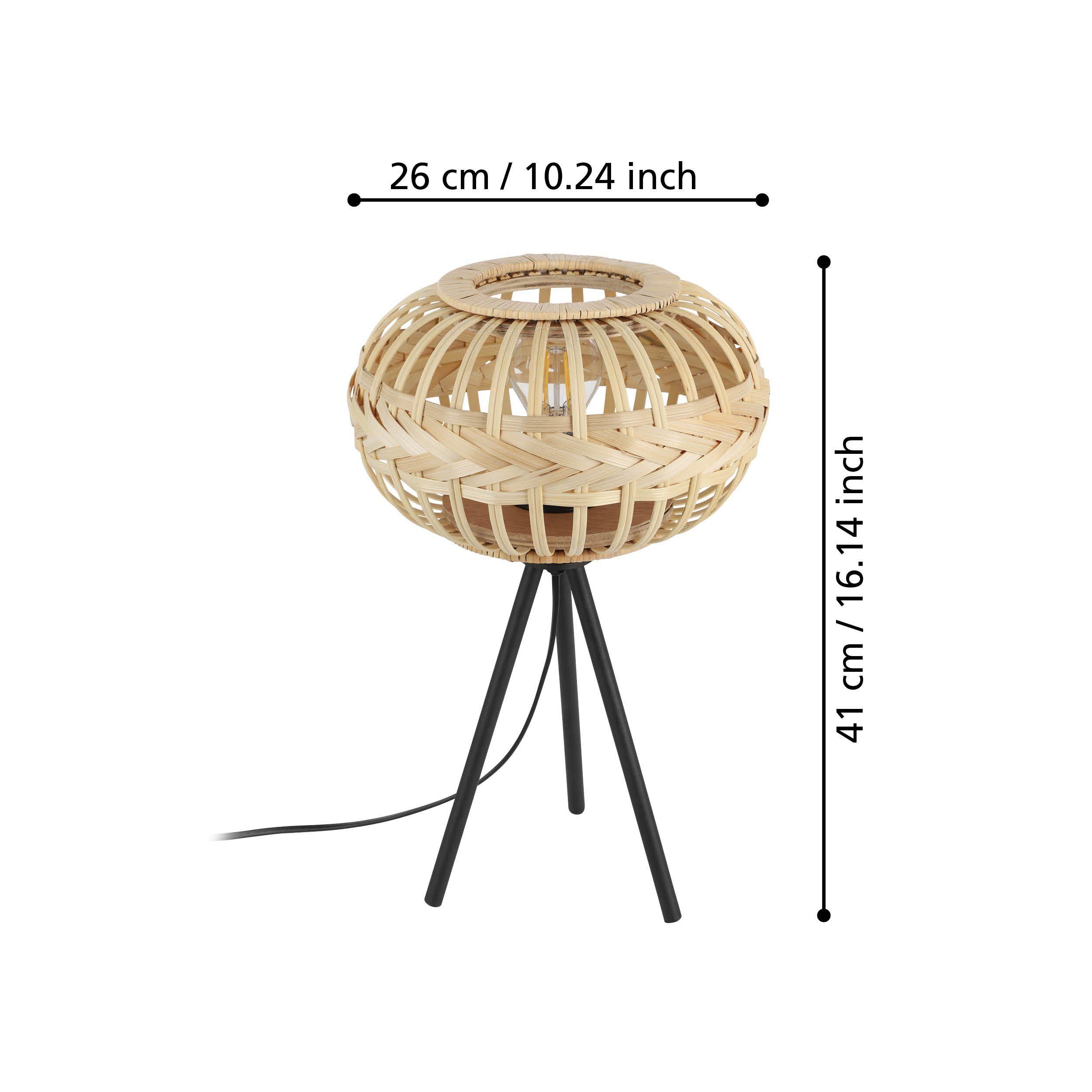 Lampe de table AMSFIELD bois/noir H41cm