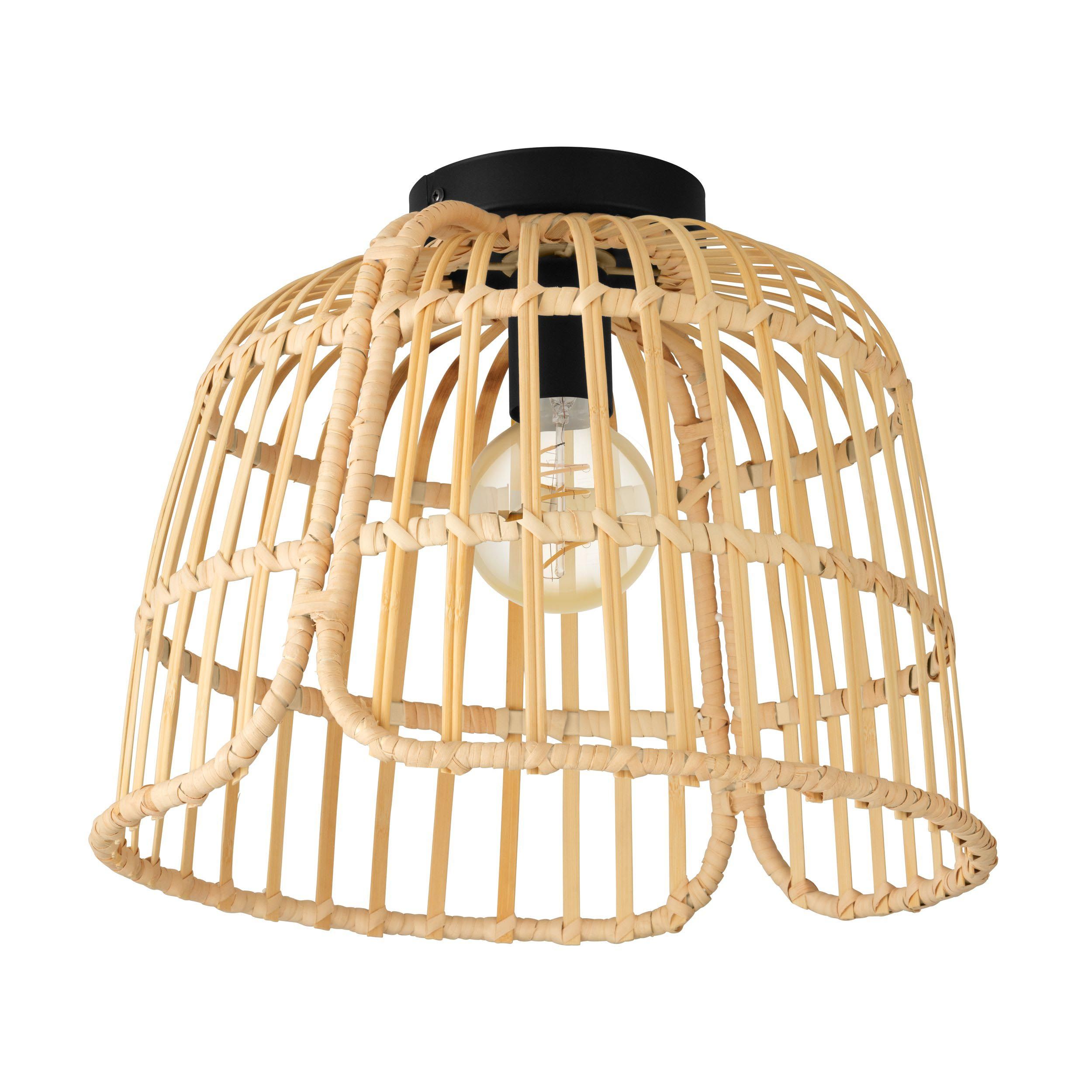 Plafonnier GLYNEATH rotin naturel Ø37,5cm