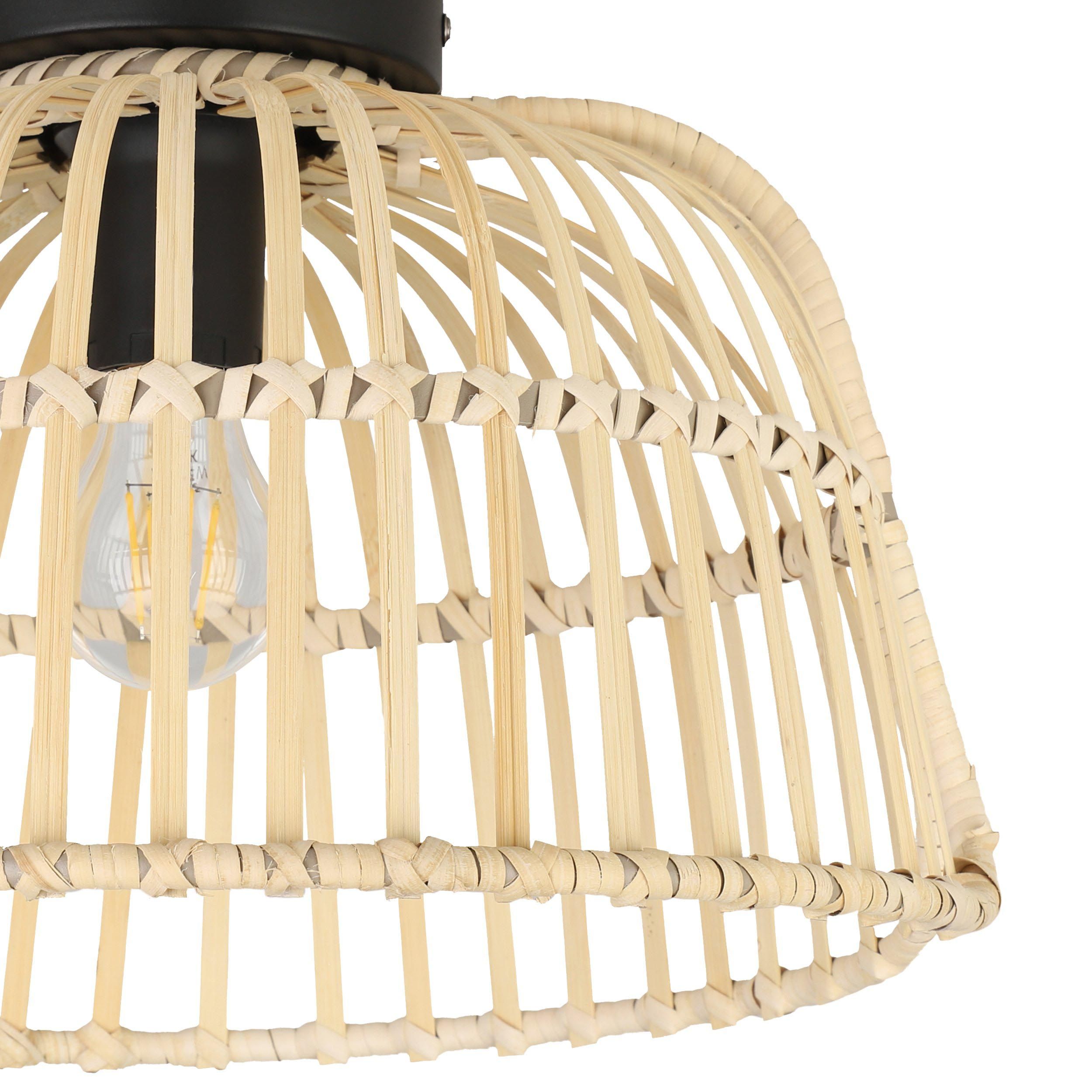 Plafonnier GLYNEATH rotin naturel Ø37,5cm