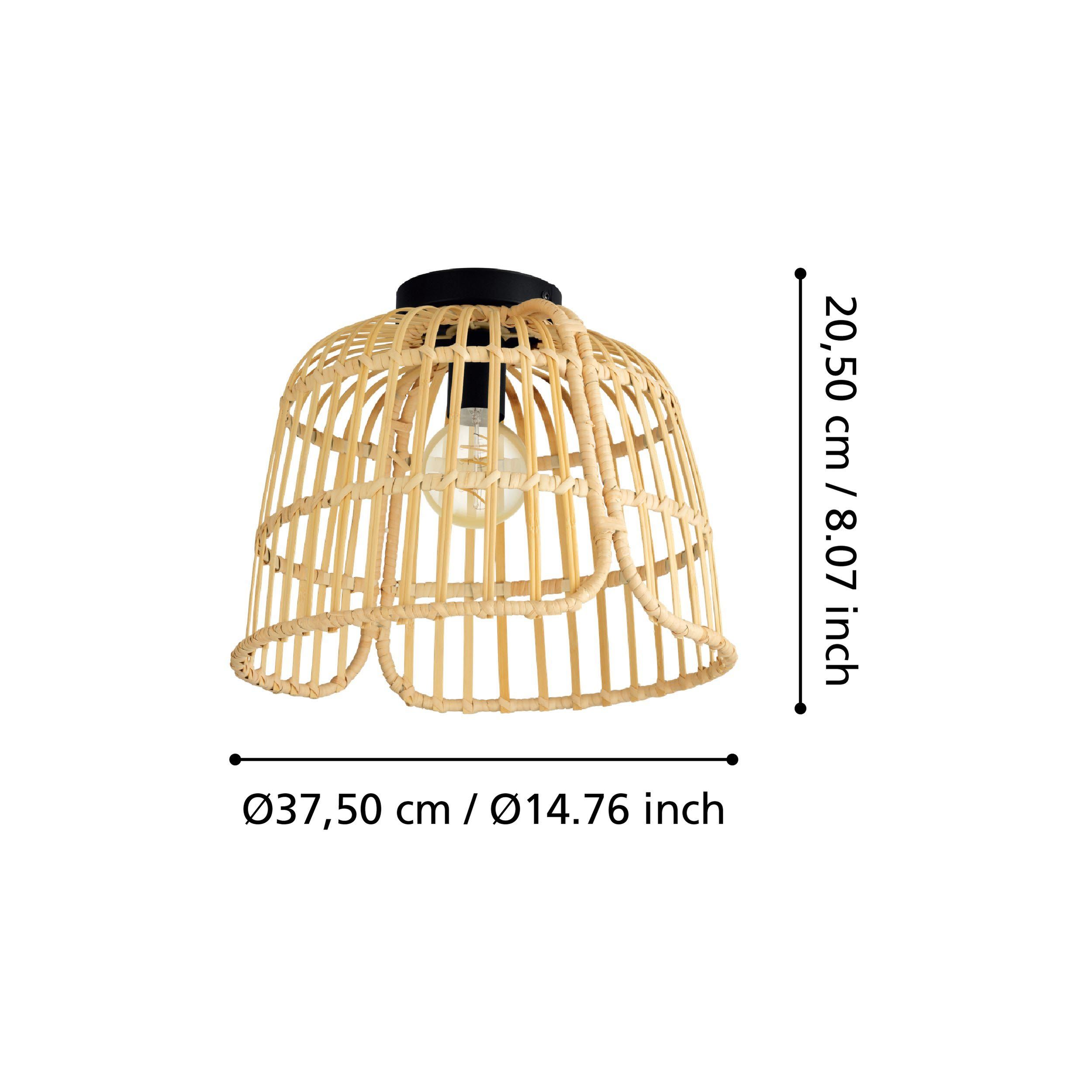 Plafonnier GLYNEATH rotin naturel Ø37,5cm