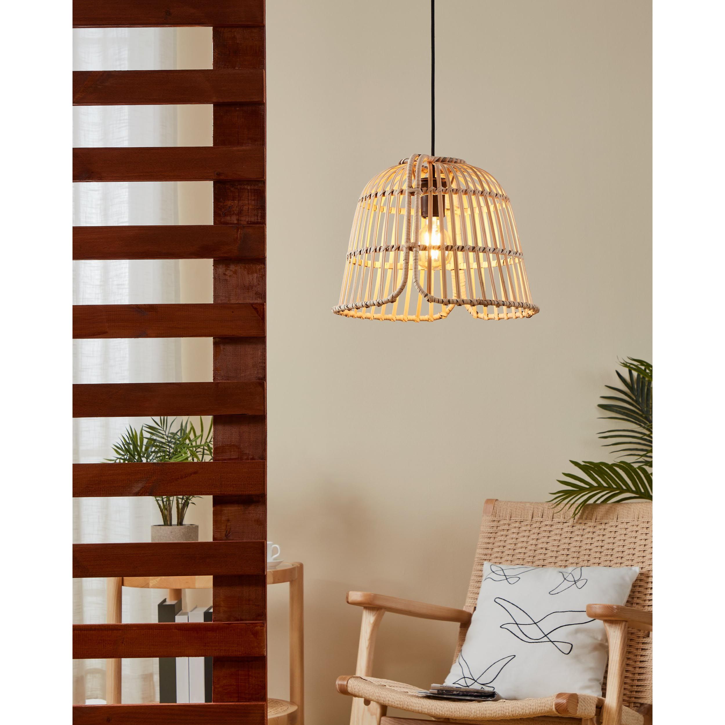 Suspension GLYNEATH rotin naturel Ø37,5cm