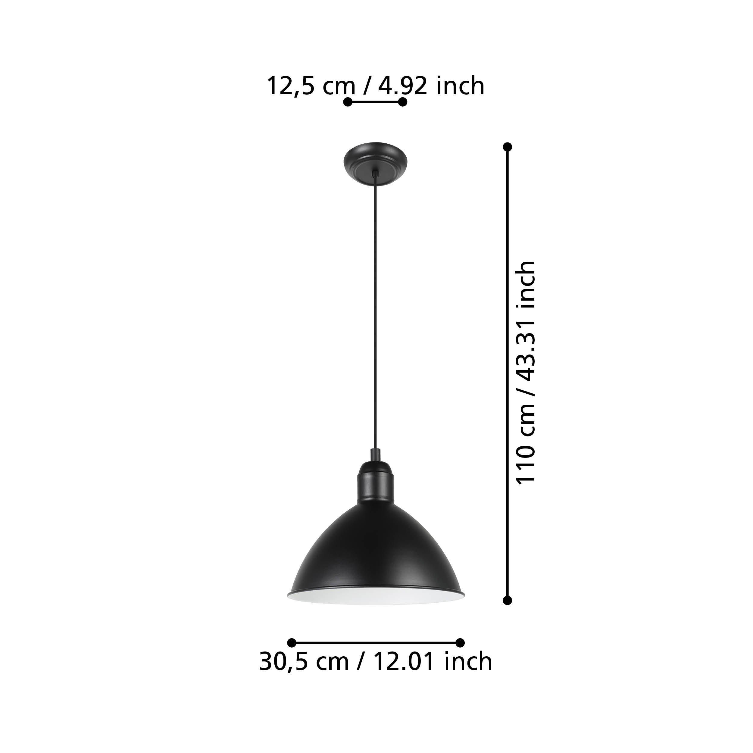 Suspension PRIDDY noir Ø30,5cm