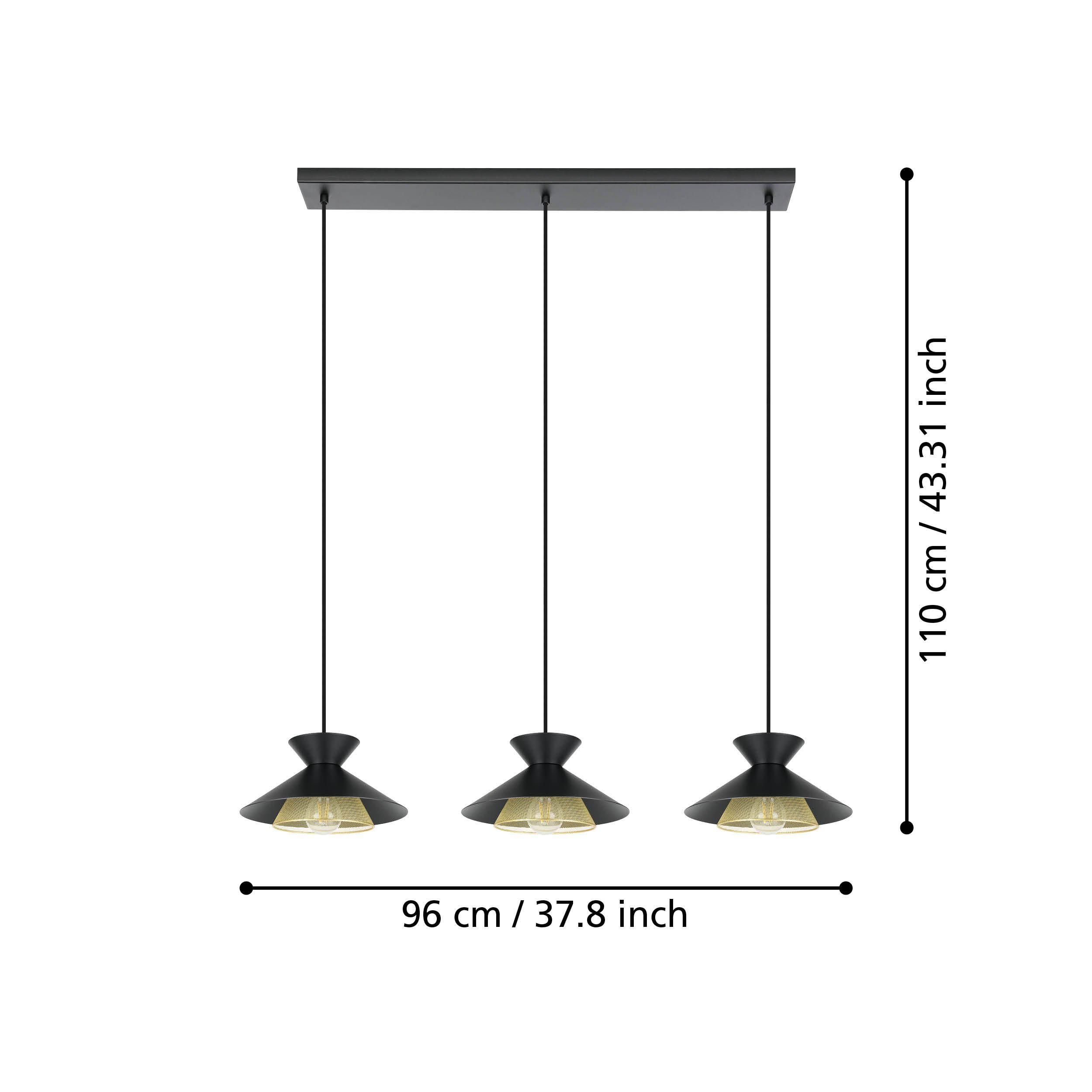 Suspension GRIZEDALE noir L96cm
