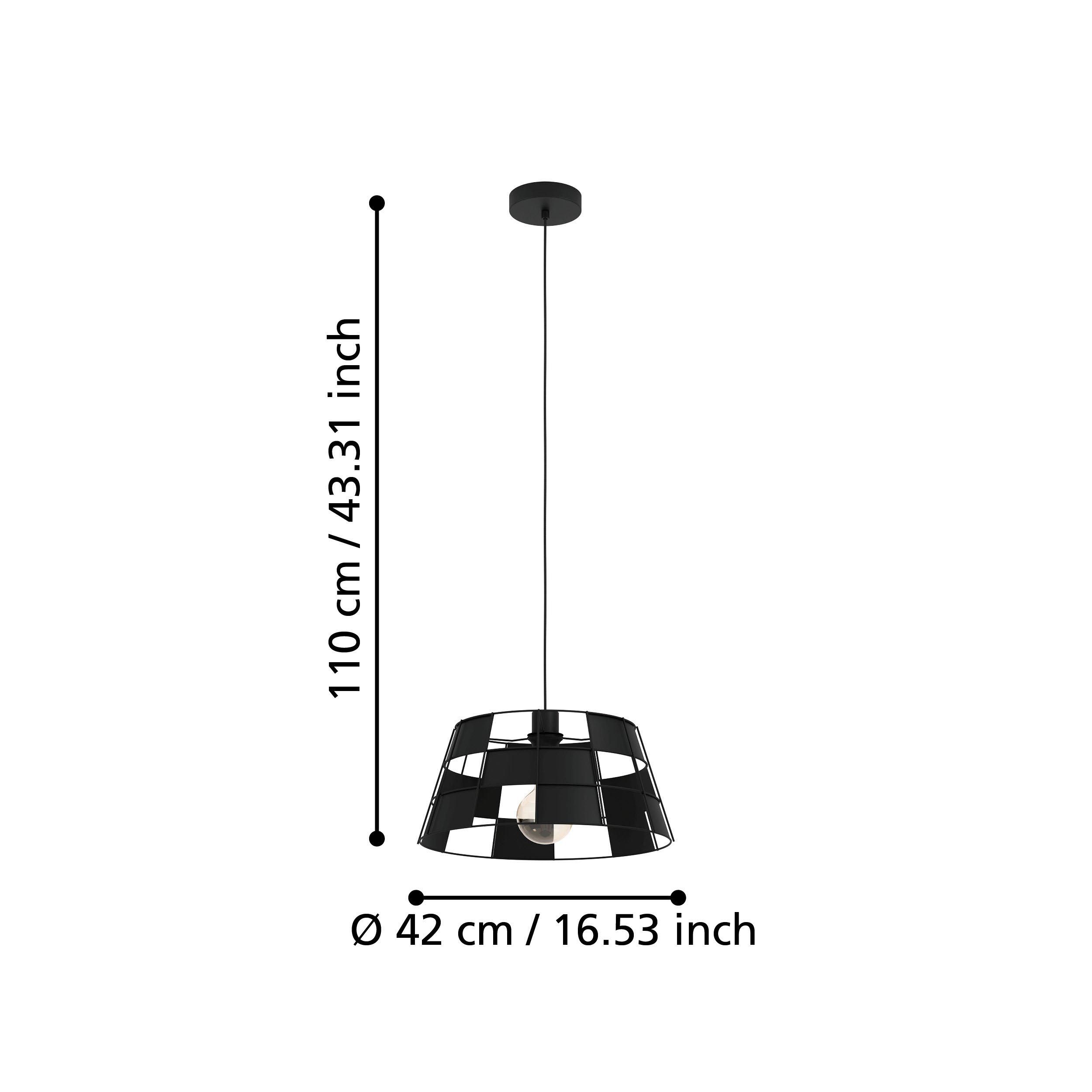 Suspension PONTEFRACT noir Ø42cm