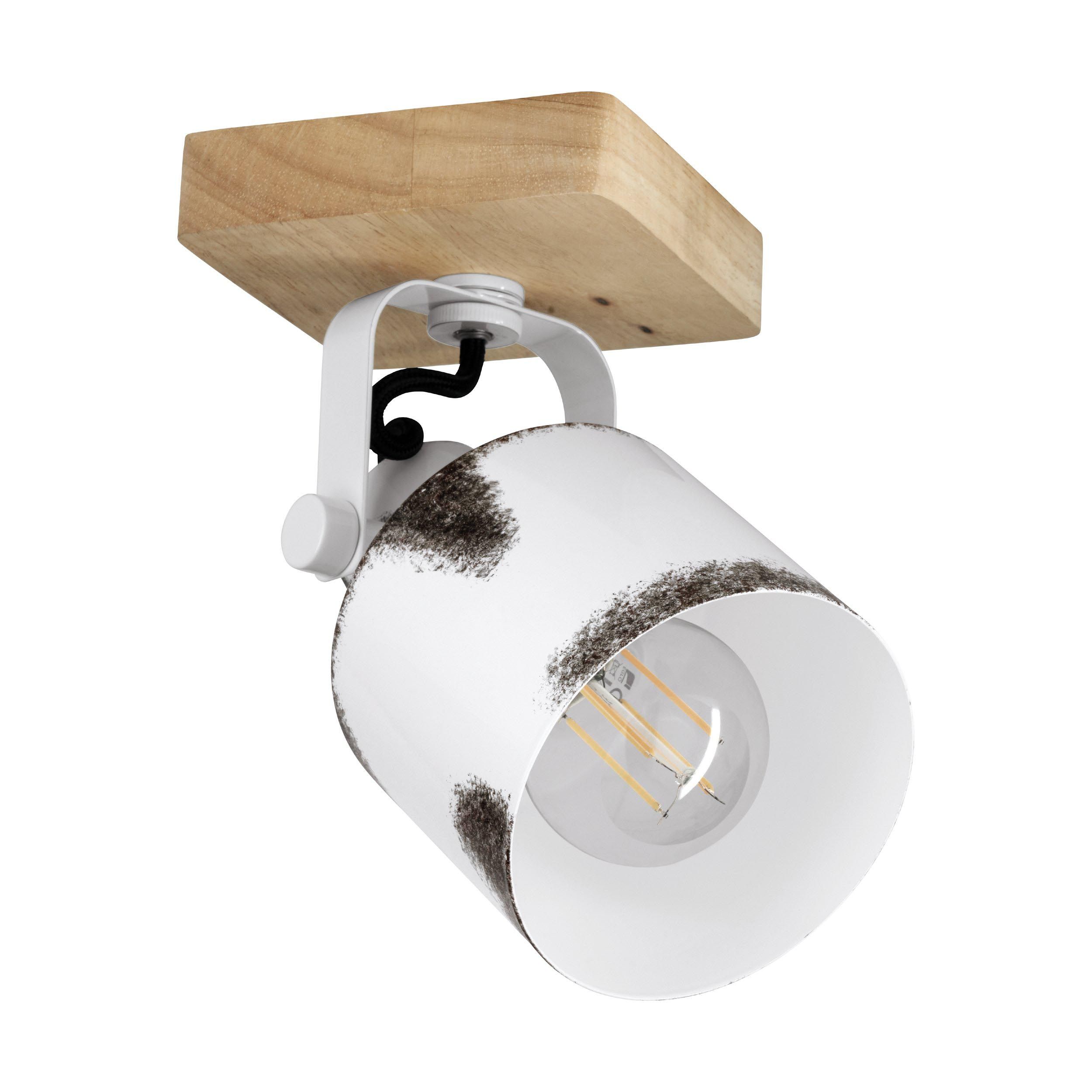 Spot KILBURN blanc/noir/bois L12cm