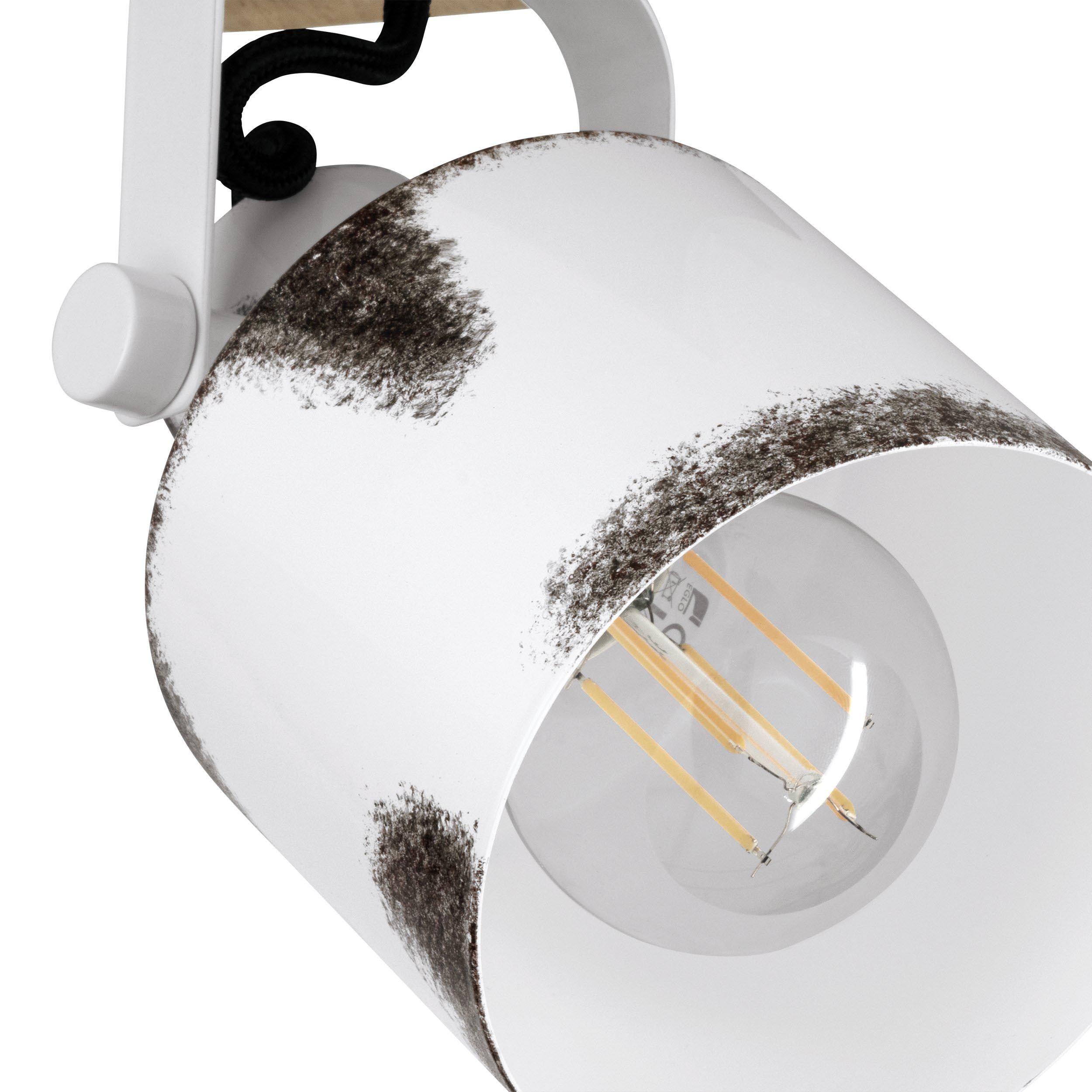 Spot KILBURN blanc/noir/bois L12cm