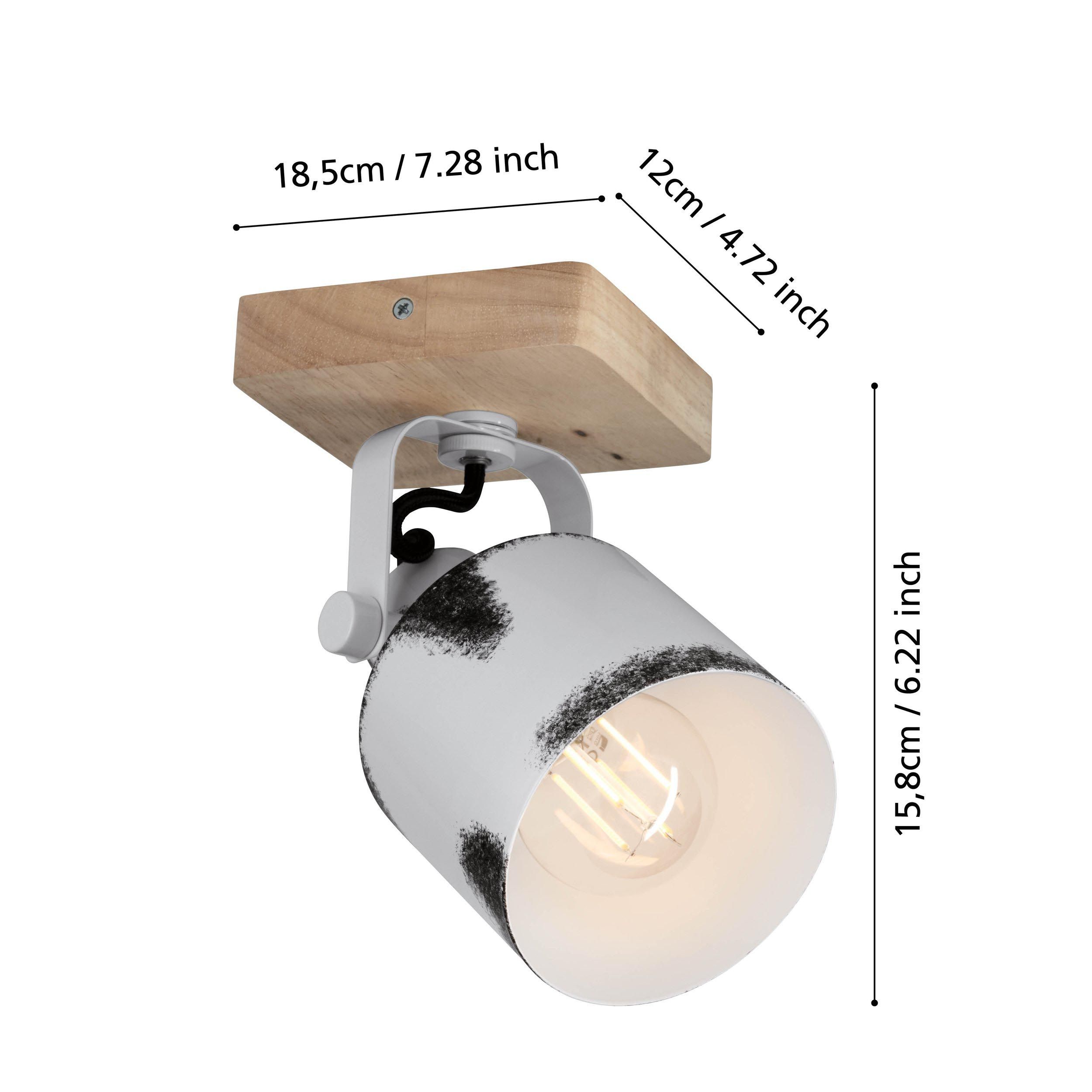 Spot KILBURN blanc/noir/bois L12cm