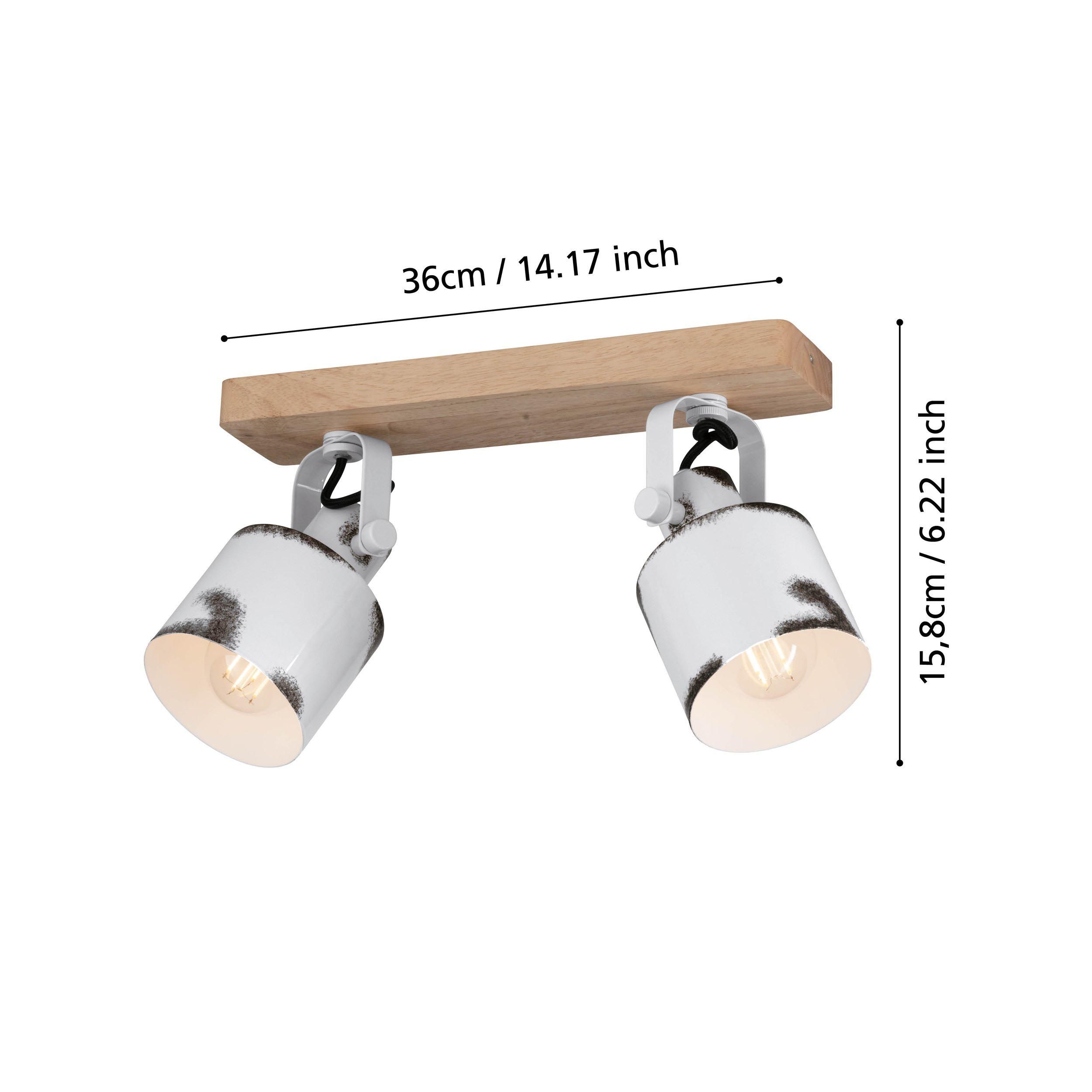 Réglette KILBURN blanc/noir/bois L36cm