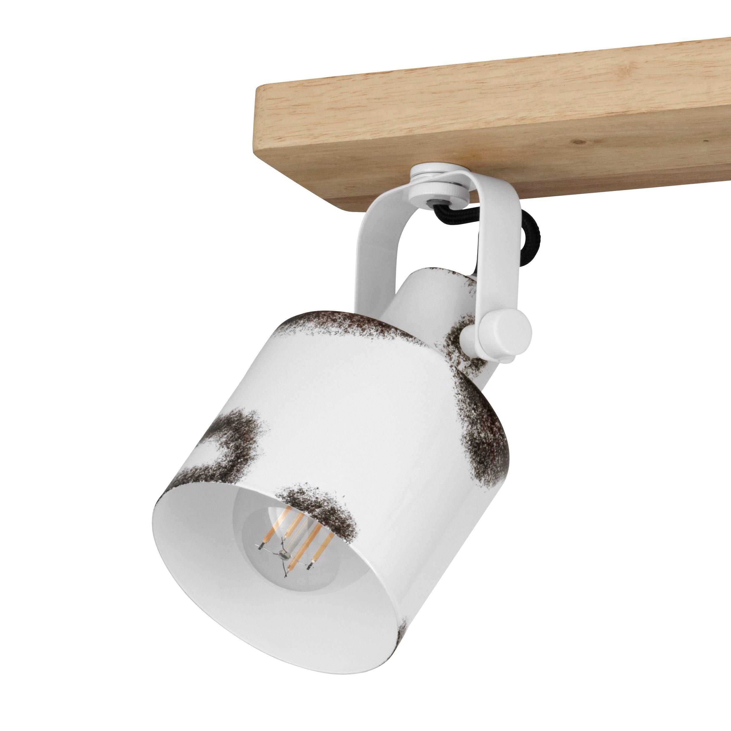 Réglette KILBURN blanc/noir/bois L59cm