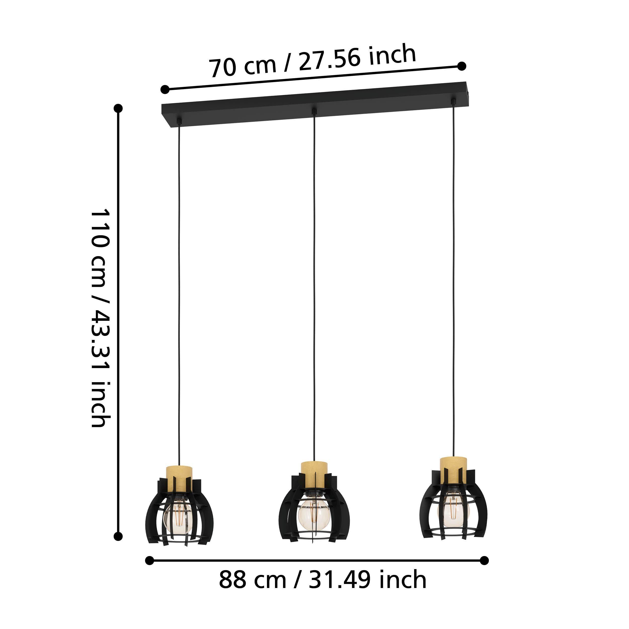 Suspension STILLINGTON 1 noir L88cm