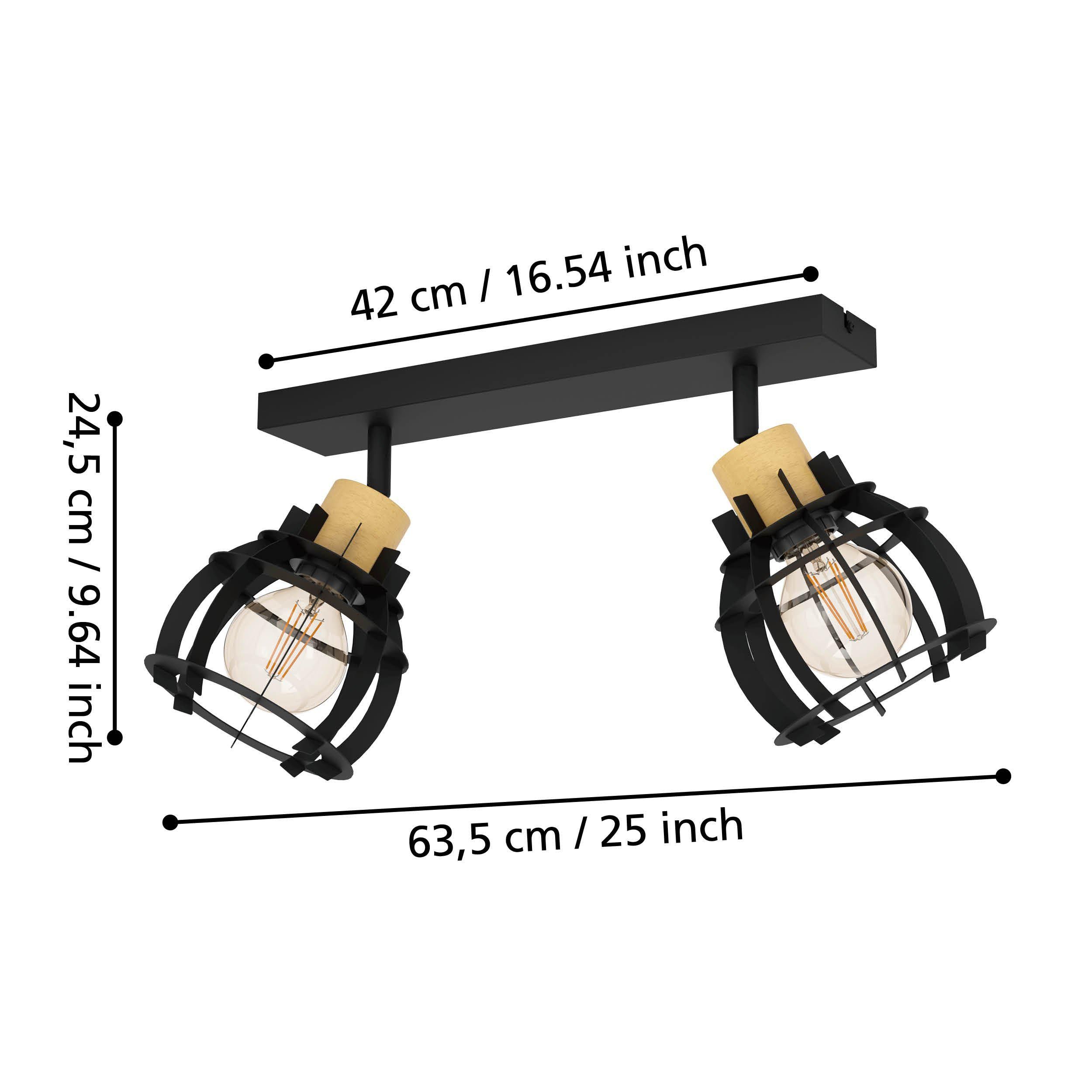 Réglette STILLINGTON 1 noir L42cm