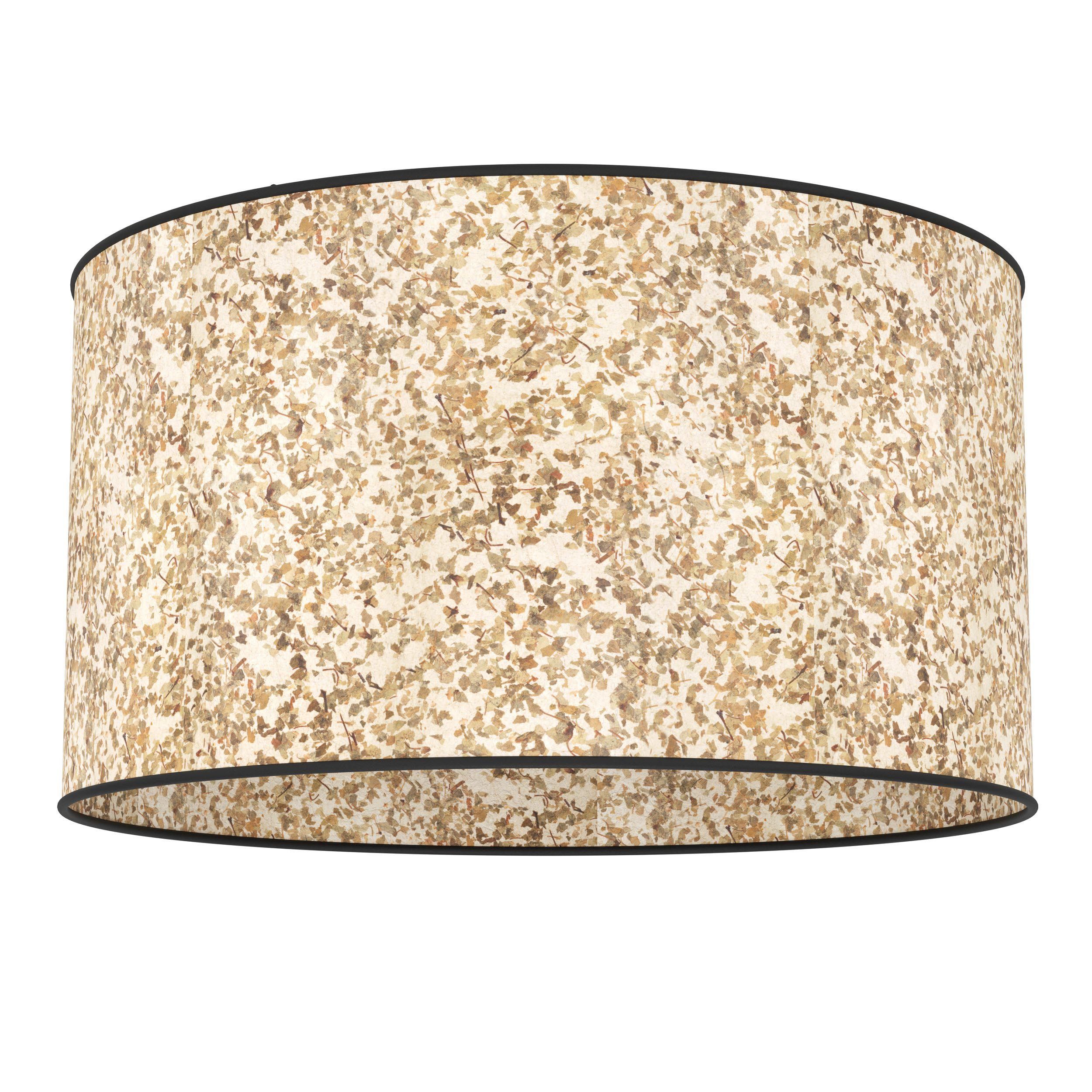 Plafonnier BUTTERBURN noir/tissu beige Ø38cm