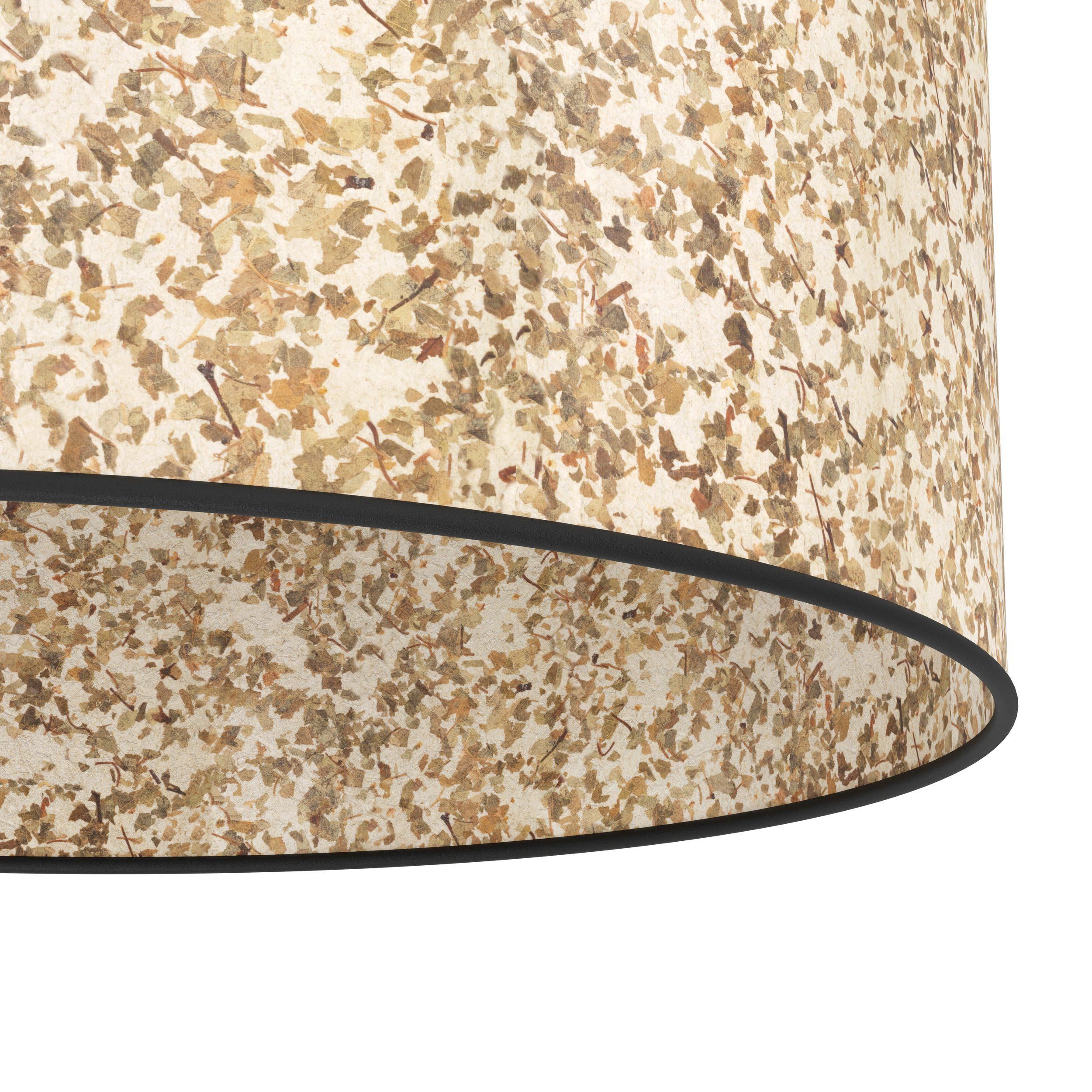 Suspension BUTTERBURN noir/tissu beige L86cm