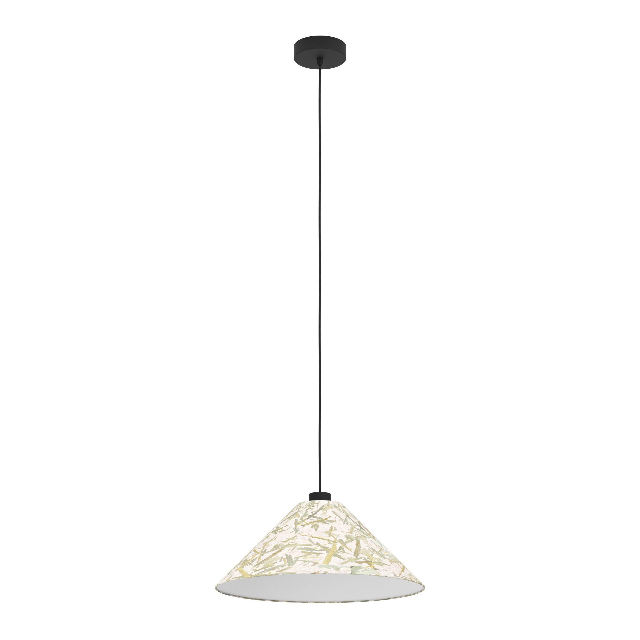 Suspension BUTTERBURN noir/tissu beige Ø24cm