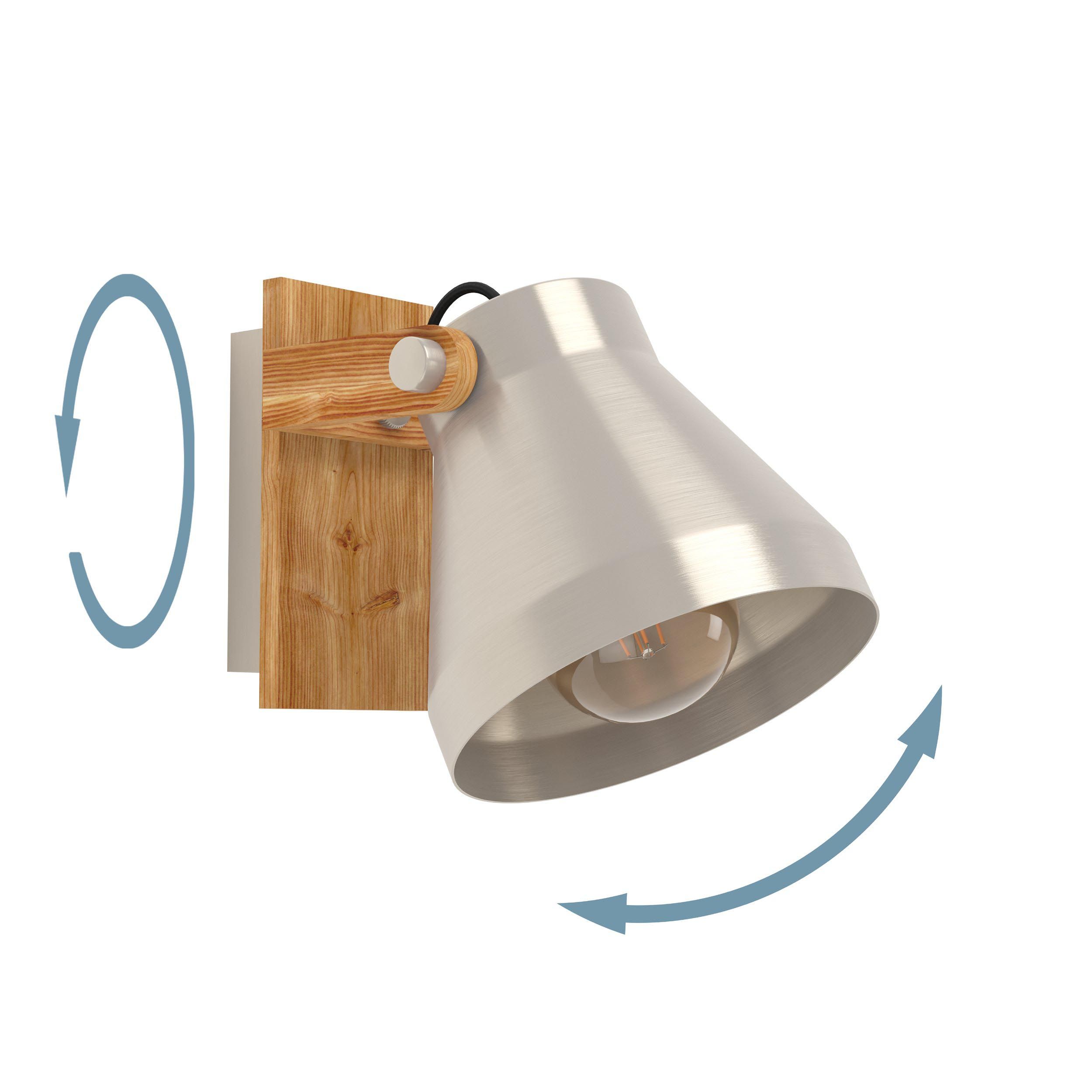 Spot CAWTON gris/bois H19,5cm