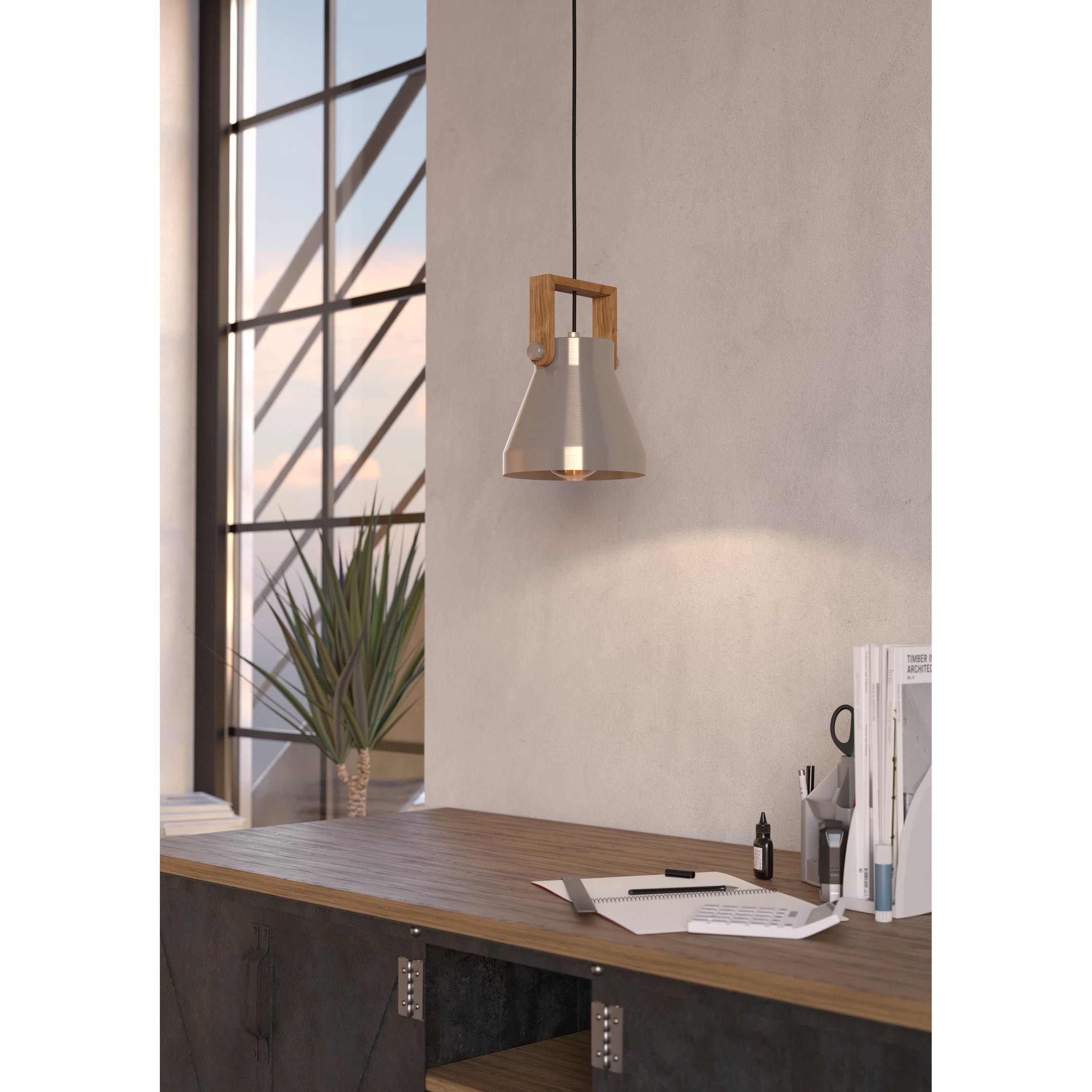 Suspension CAWTON gris/bois Ø16cm