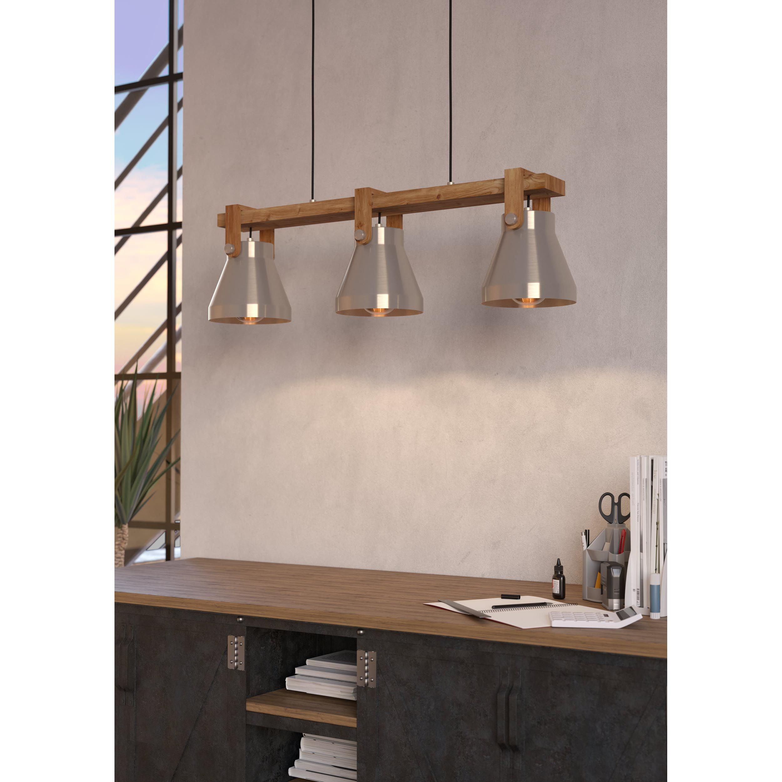 Suspension CAWTON gris/bois L76cm