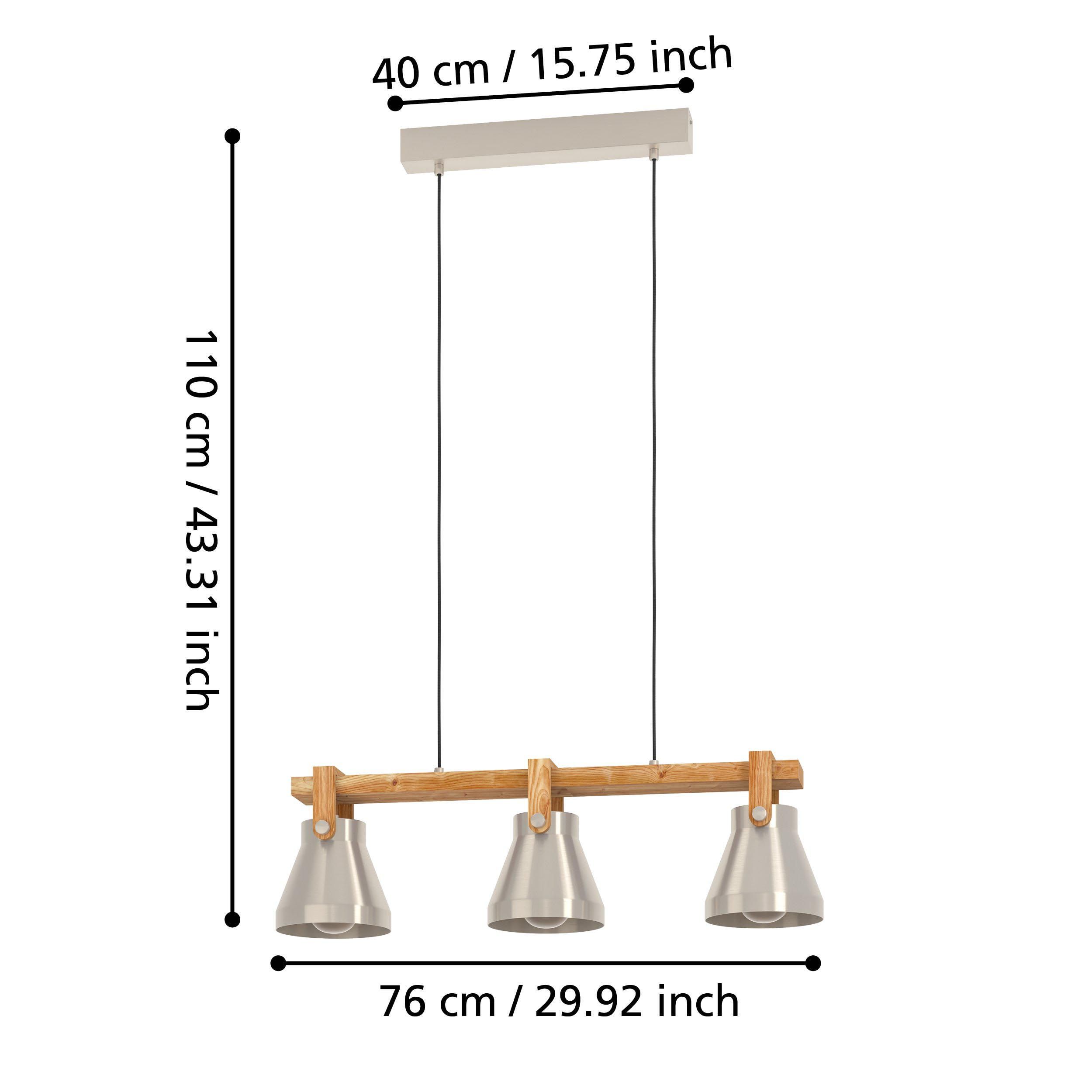 Suspension CAWTON gris/bois L76cm