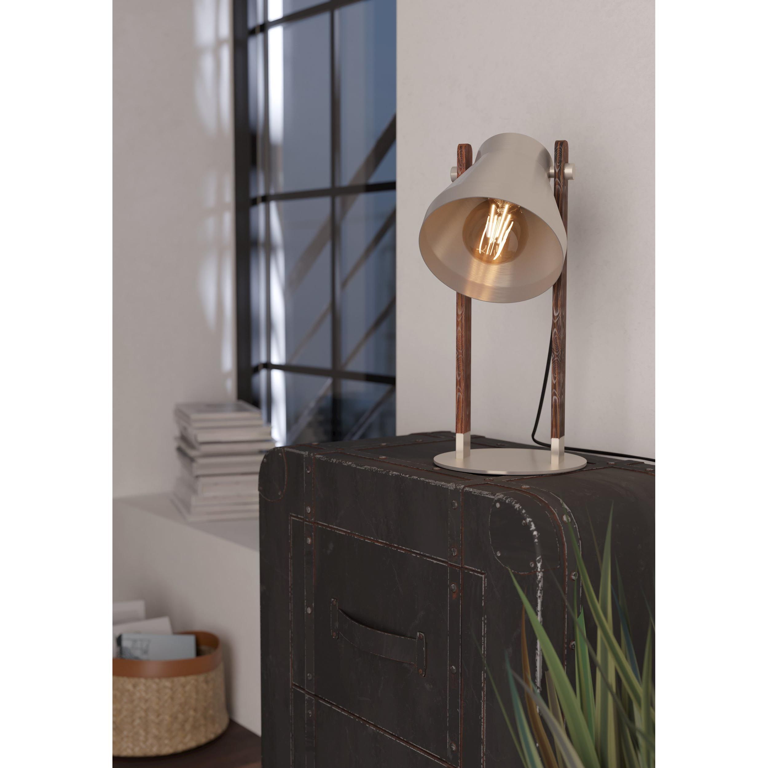 Lampe de table CAWTON gris/bois H38cm