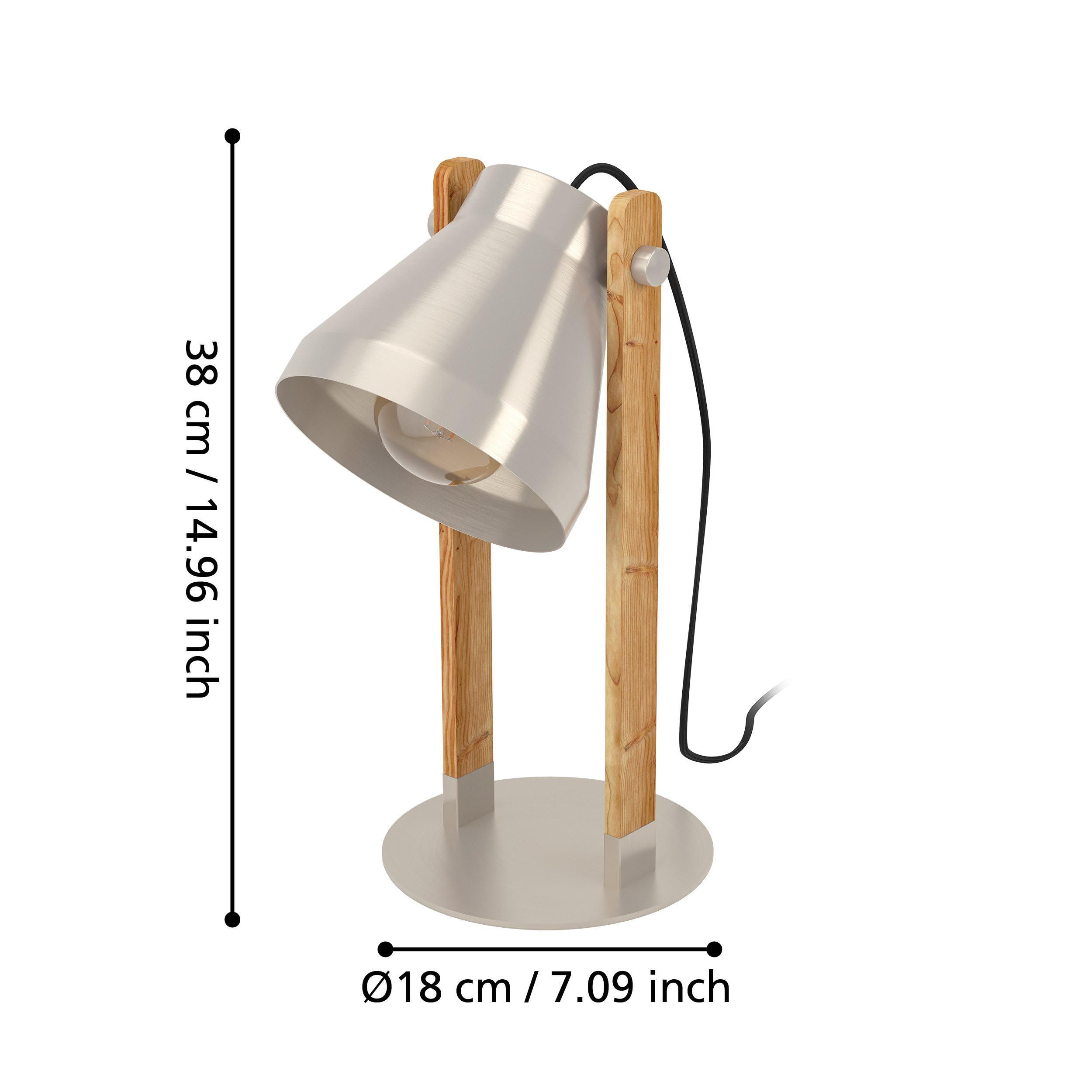 Lampe de table CAWTON gris/bois H38cm