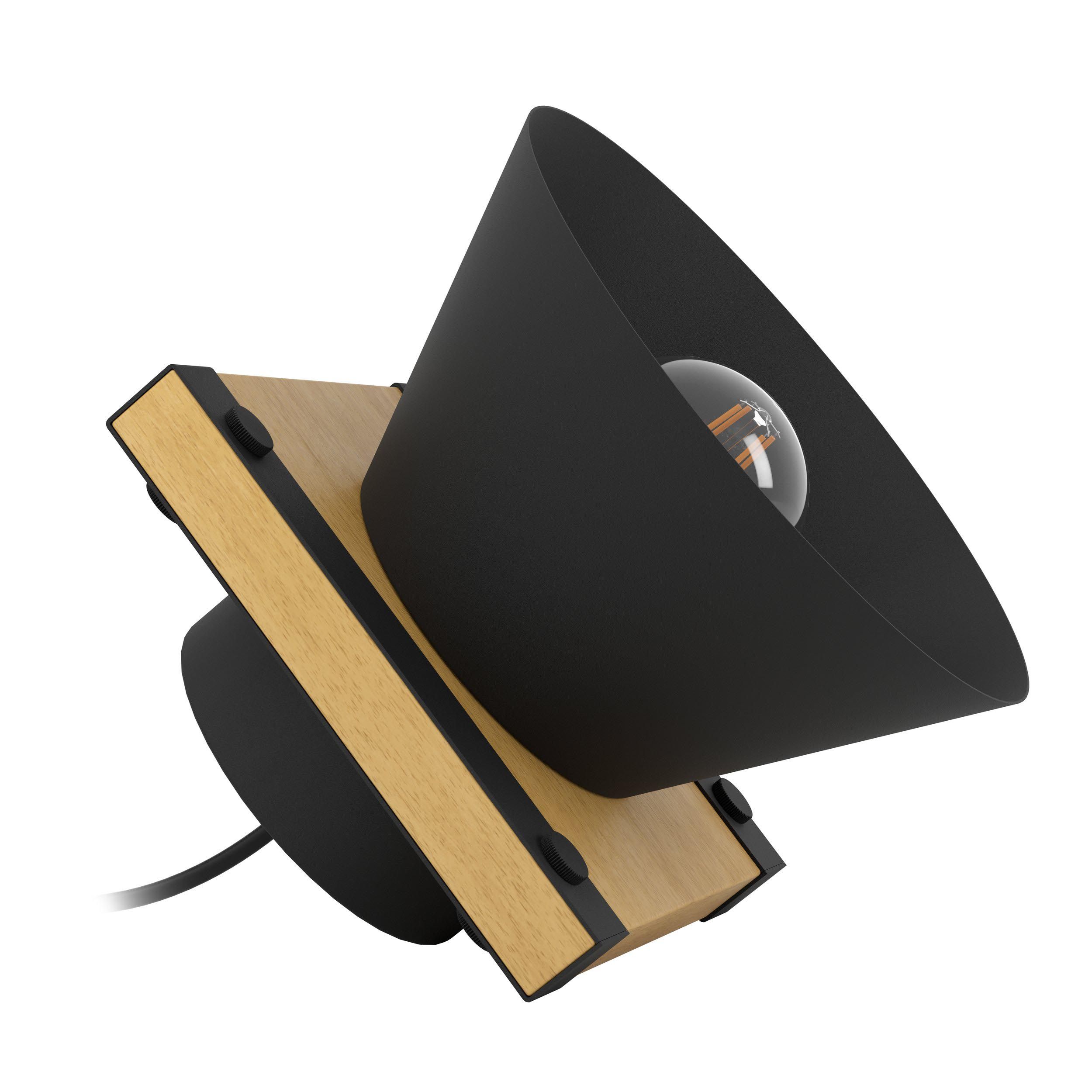Lampe MACCLES noir/bois H15cm