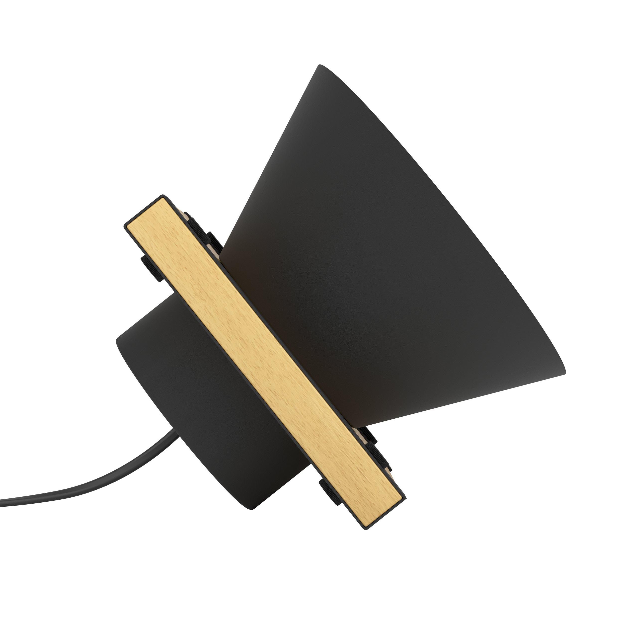 Lampe MACCLES noir/bois H15cm