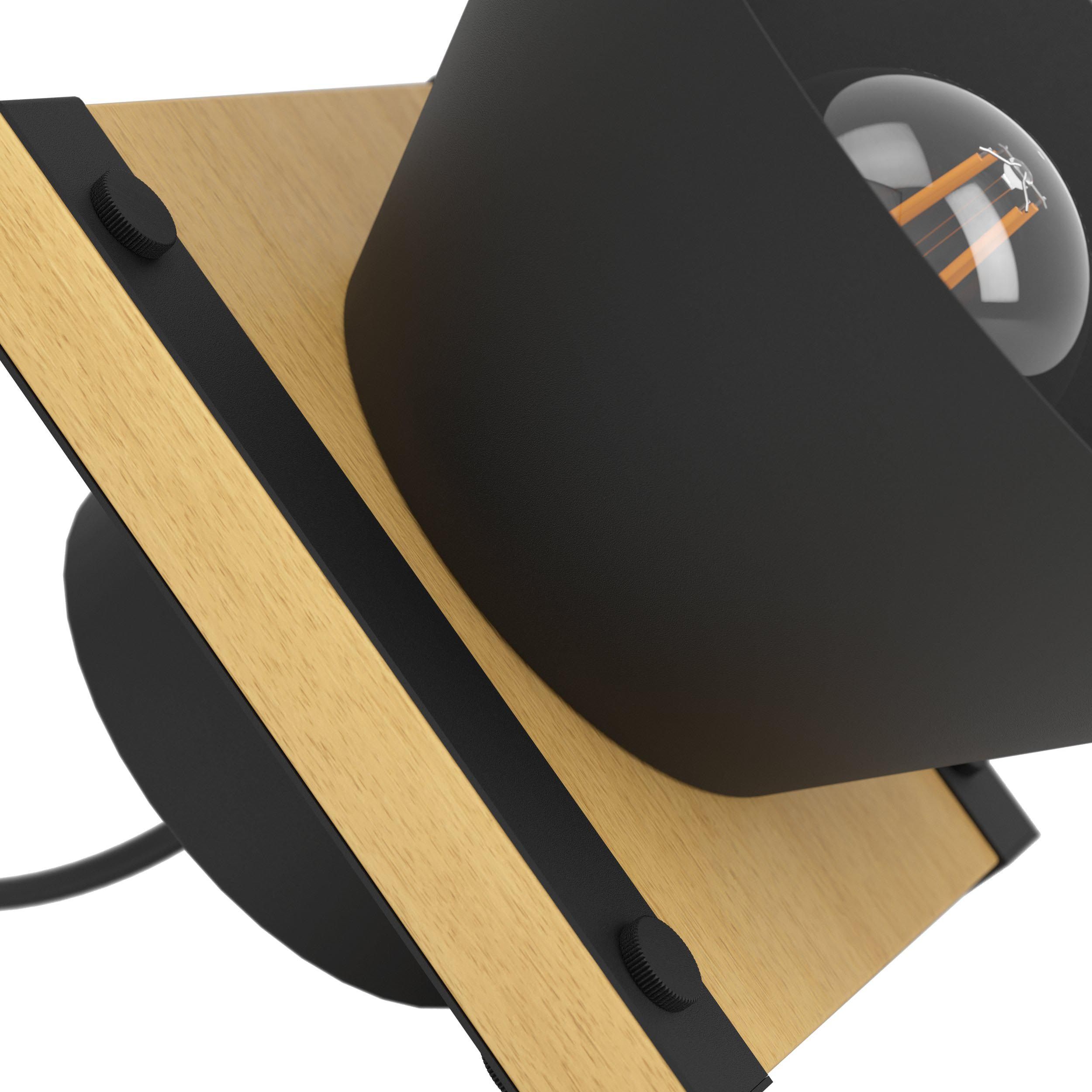 Lampe MACCLES noir/bois H15cm