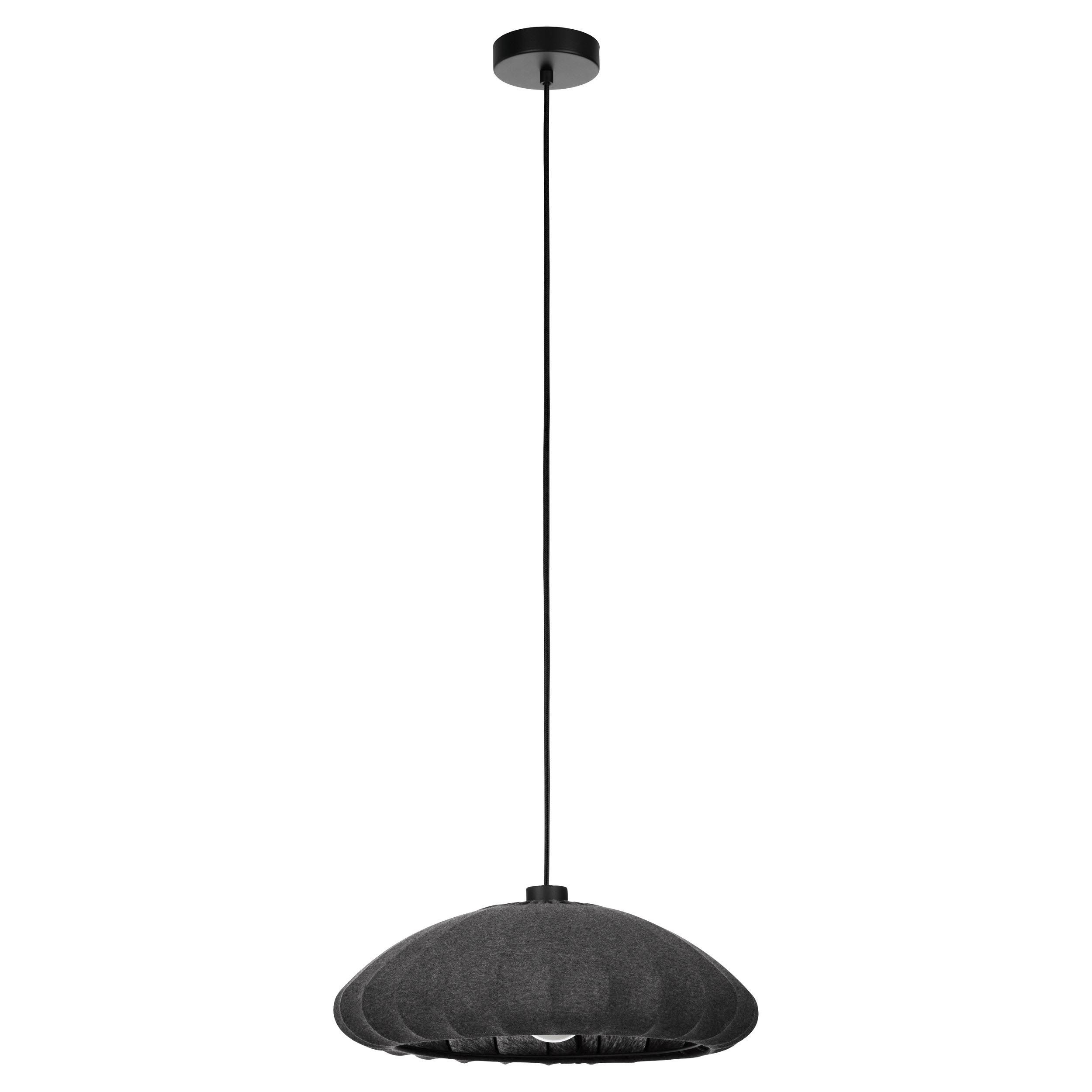 Suspension BARLASTON tissu noir Ø45cm