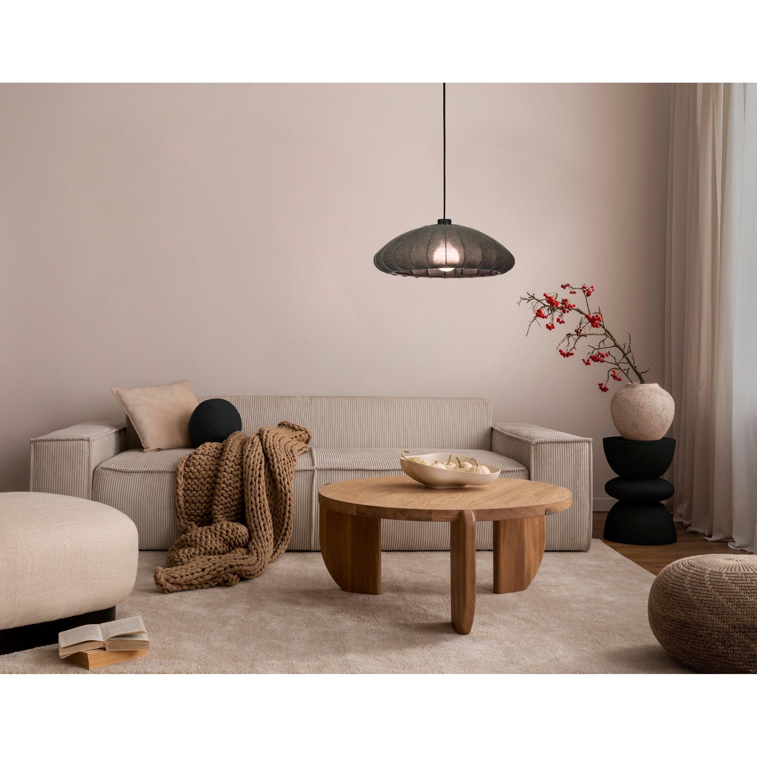 Suspension BARLASTON tissu noir Ø45cm