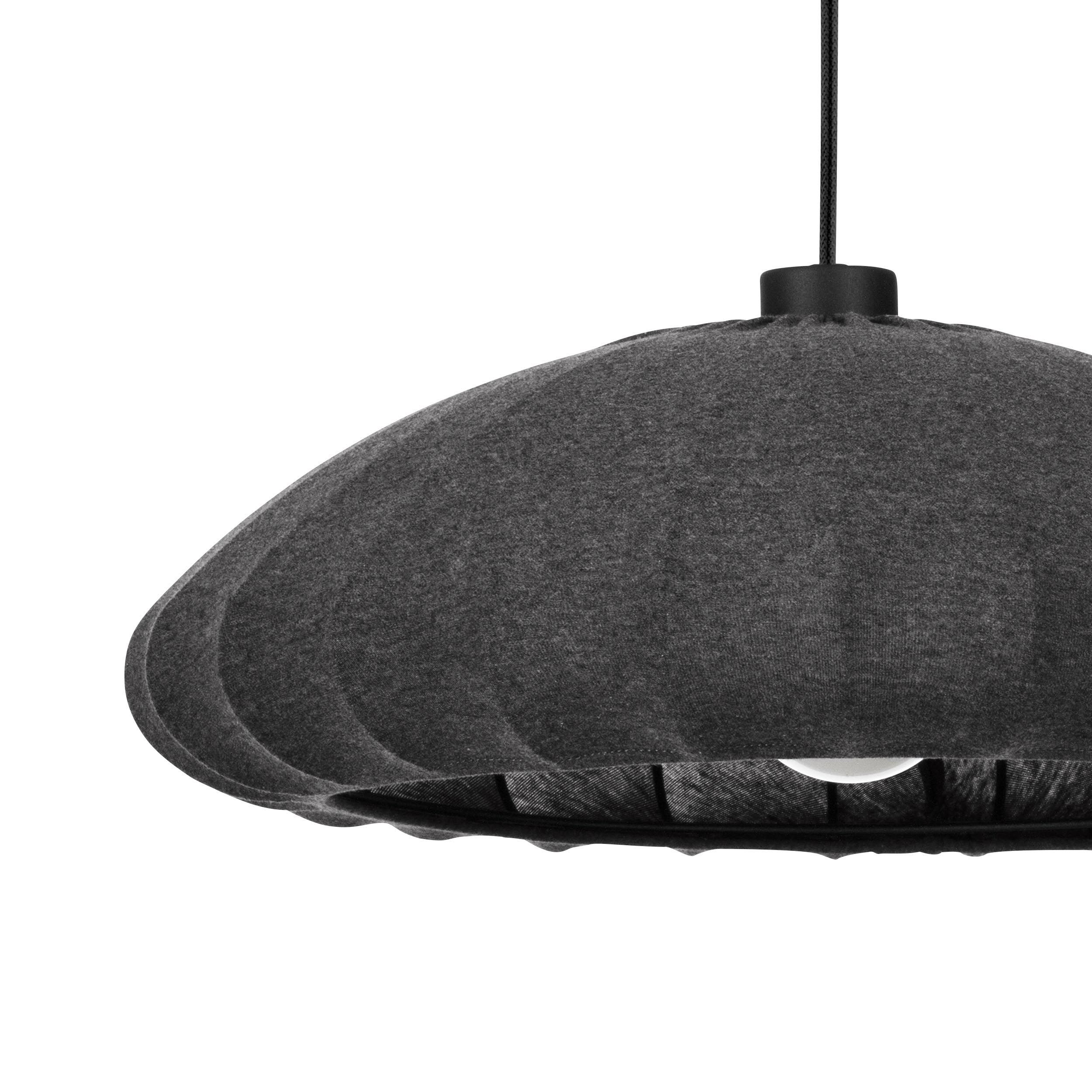 Suspension BARLASTON tissu noir Ø45cm