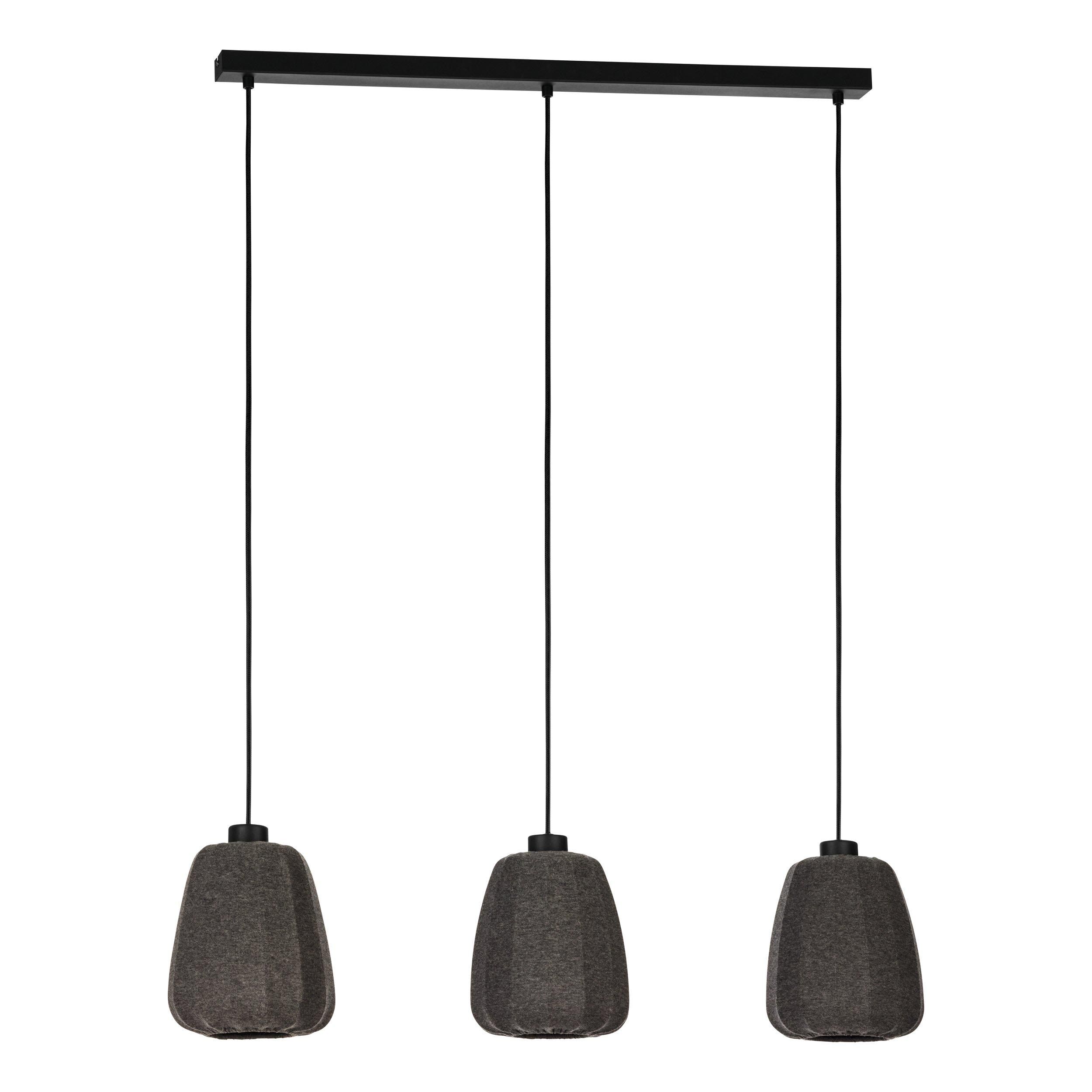 Suspension BARLASTON tissu noir L88cm