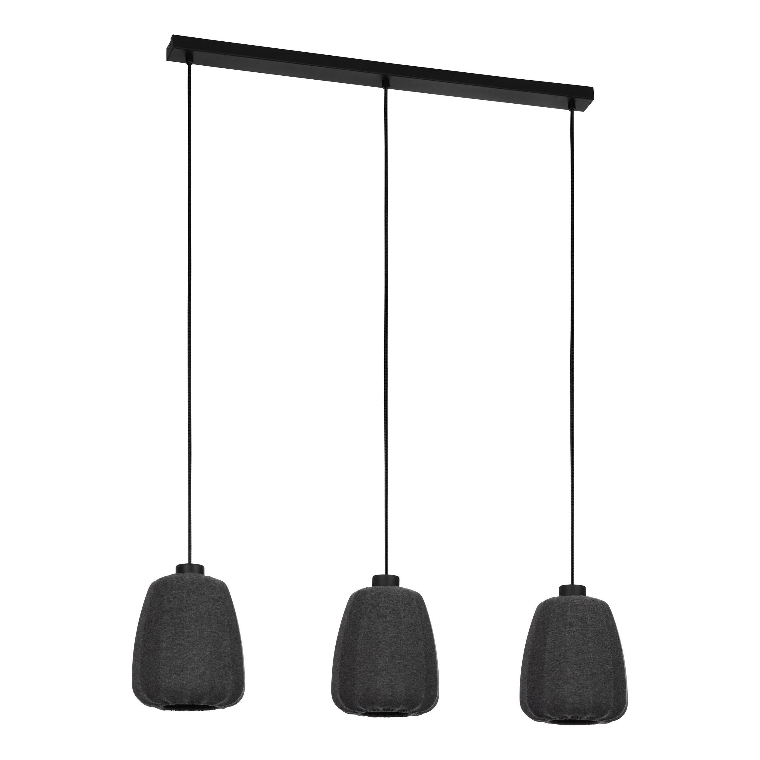 Suspension BARLASTON tissu noir L88cm