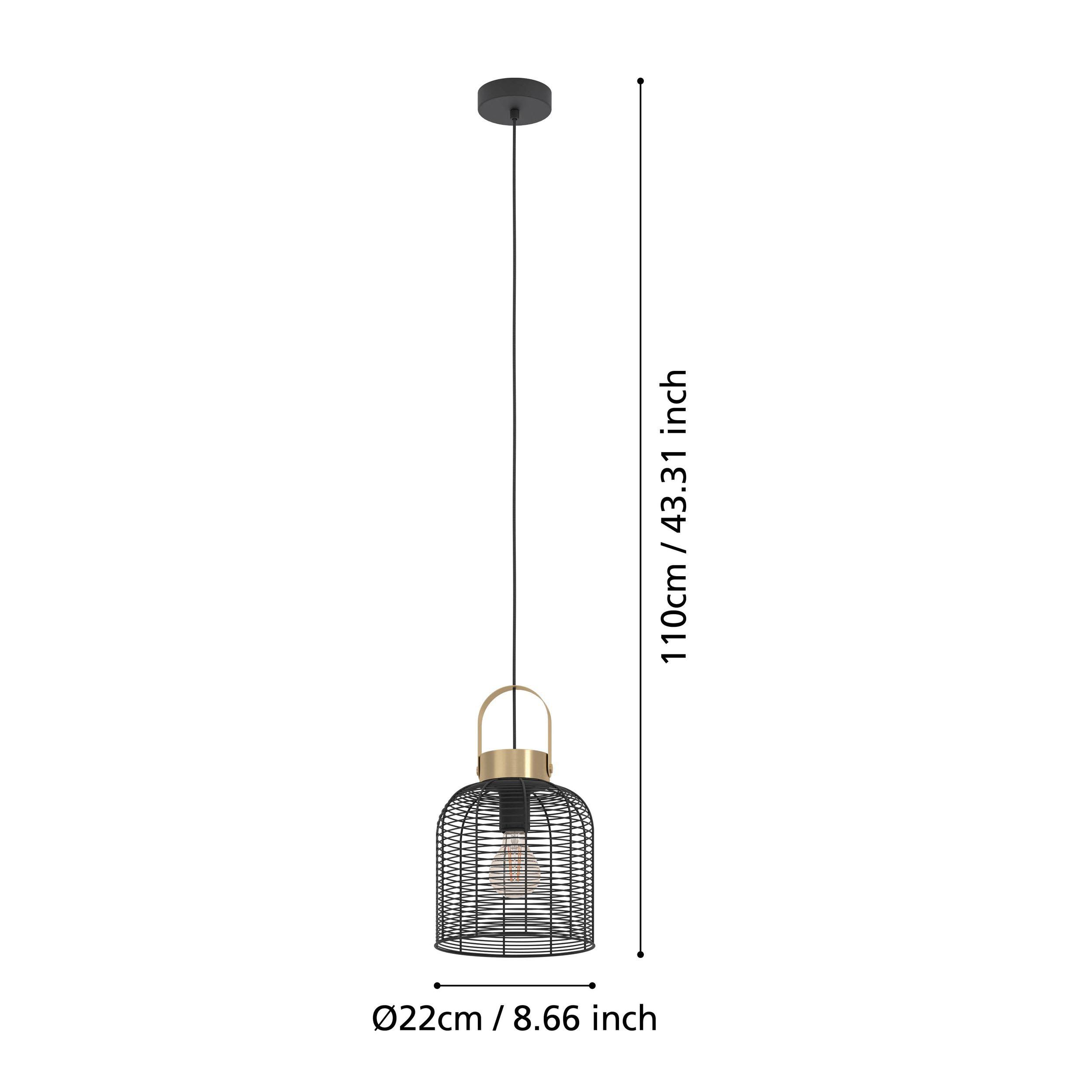 Suspension ROUNDHAM noir Ø22cm