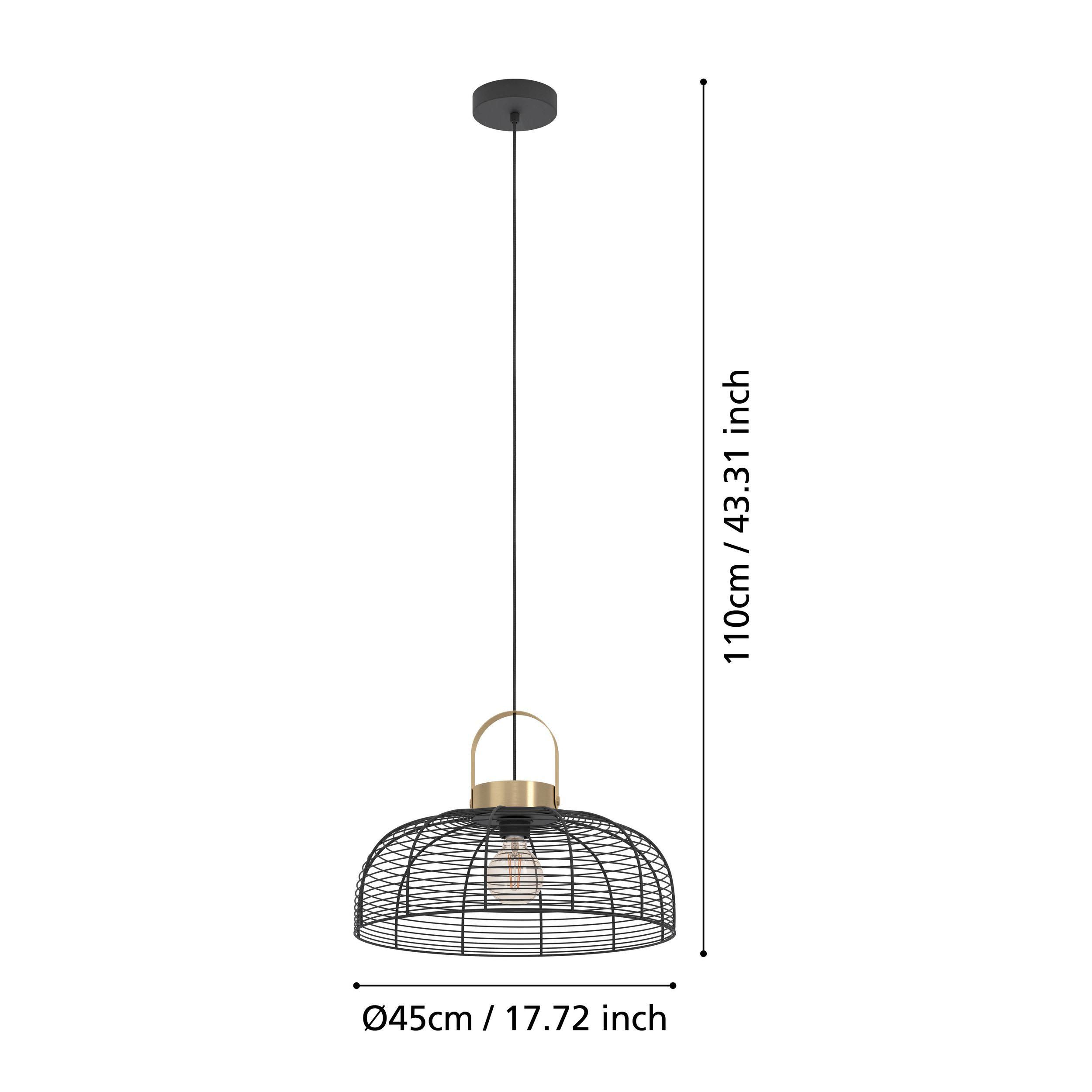 Suspension ROUNDHAM noir Ø45cm