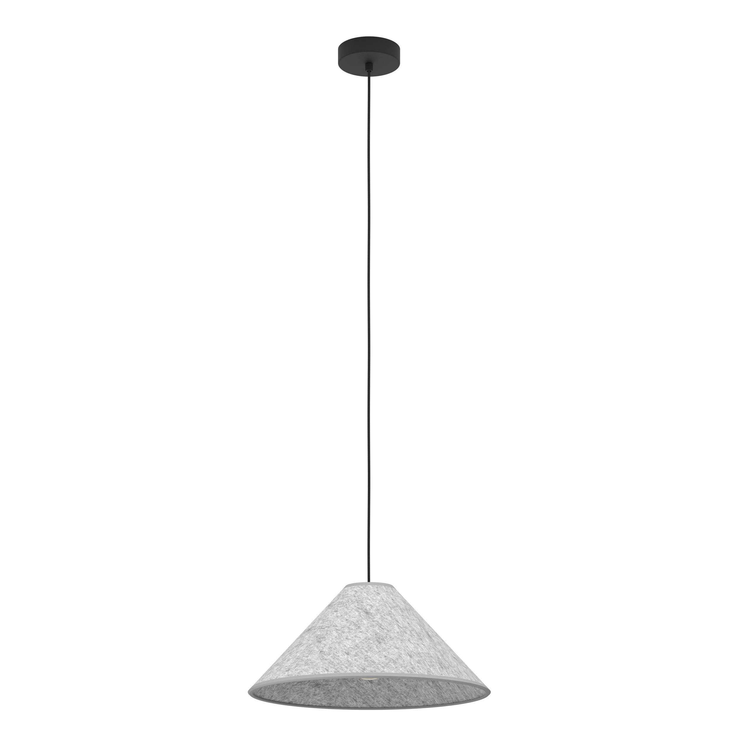 Suspension ALSAGER noir/tissu gris Ø41cm
