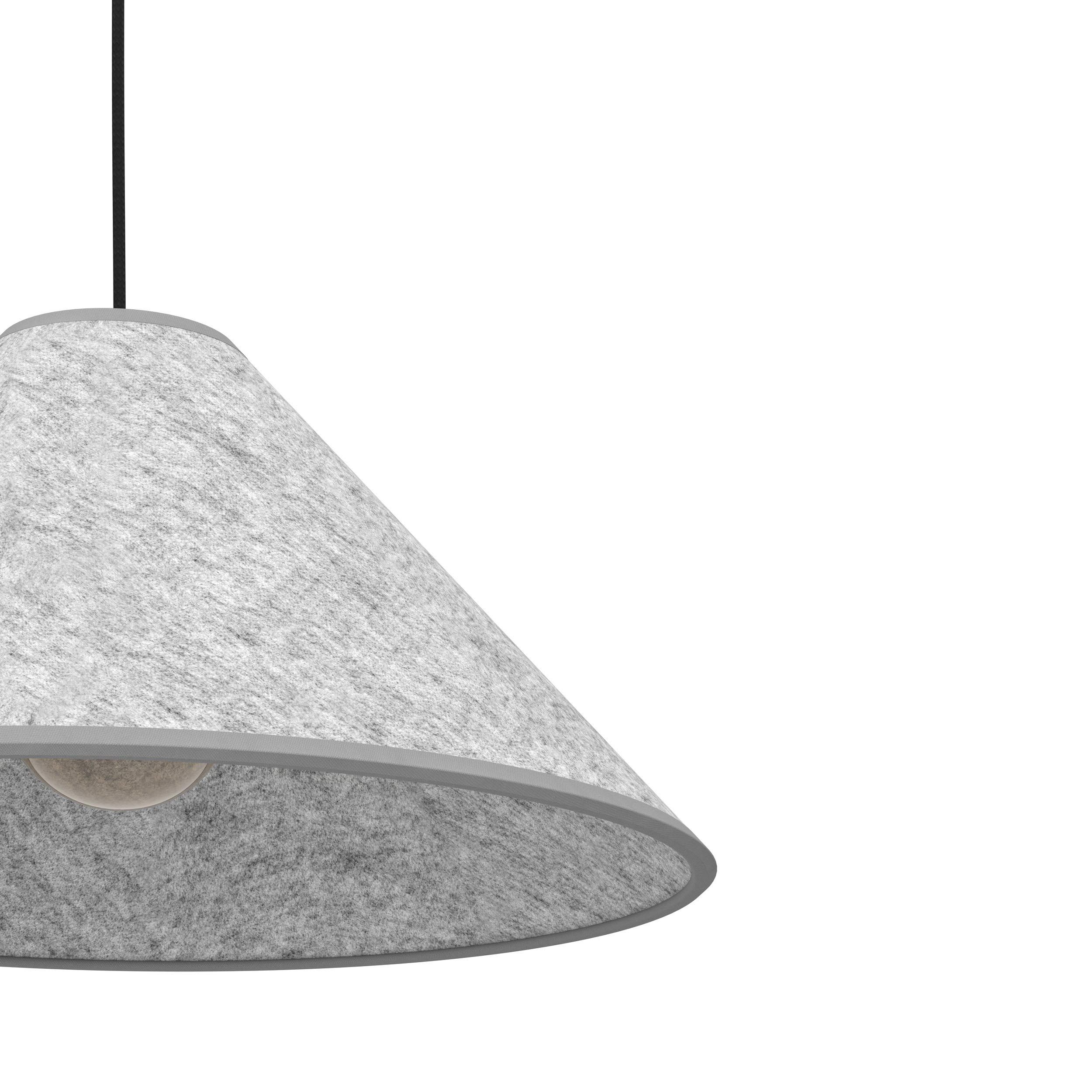 Suspension ALSAGER noir/tissu gris Ø41cm