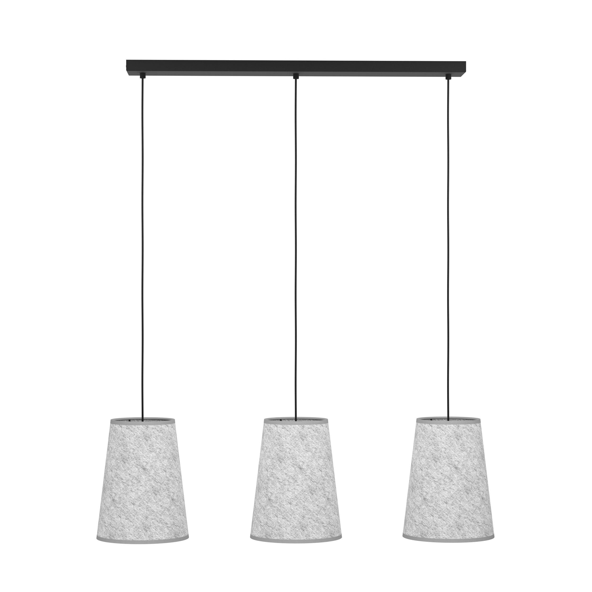 Suspension ALSAGER noir/tissu gris L91cm
