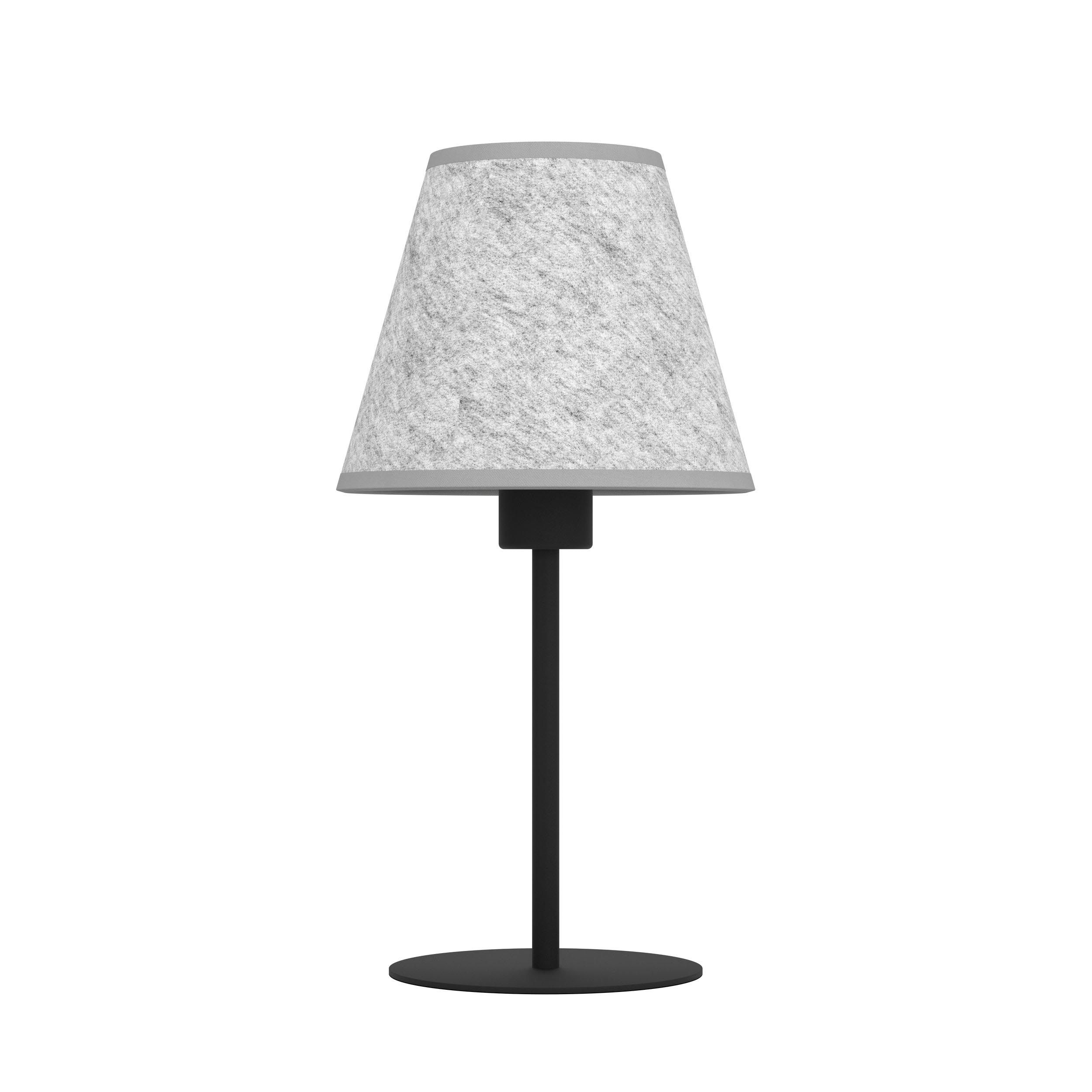 Lampe à poser ALSAGER noir/tissu gris H39cm