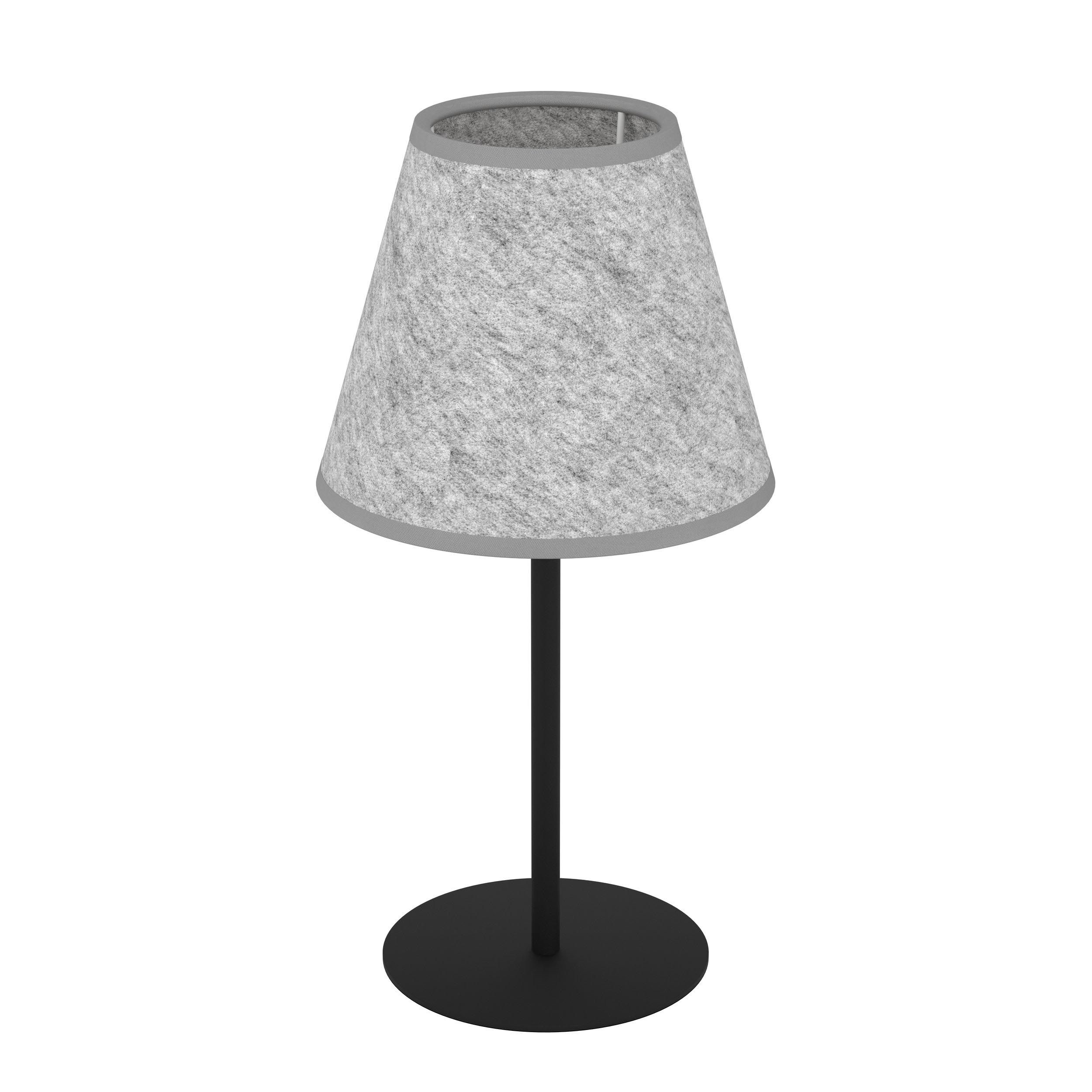 Lampe à poser ALSAGER noir/tissu gris H39cm