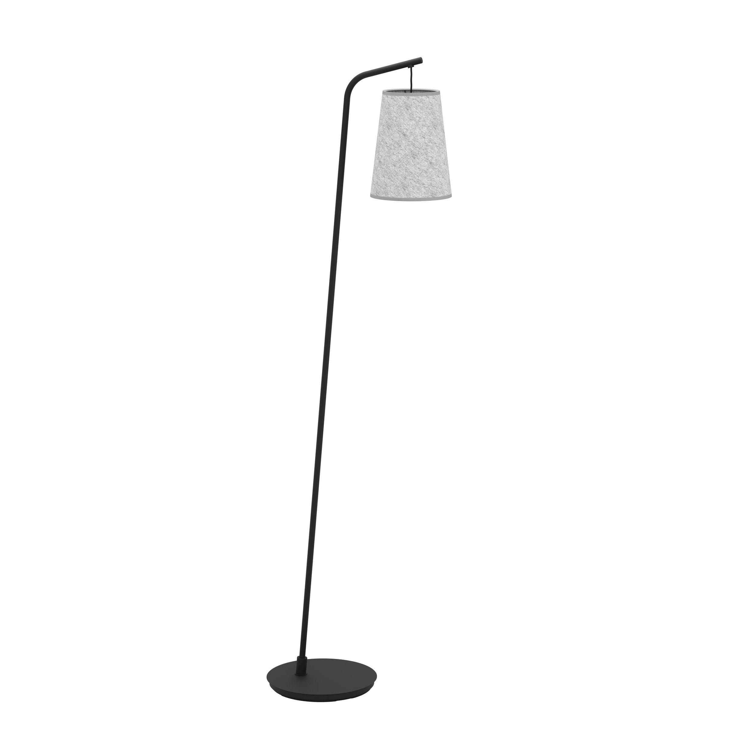 Lampadaire ALSAGER noir/tissu gris H170cm